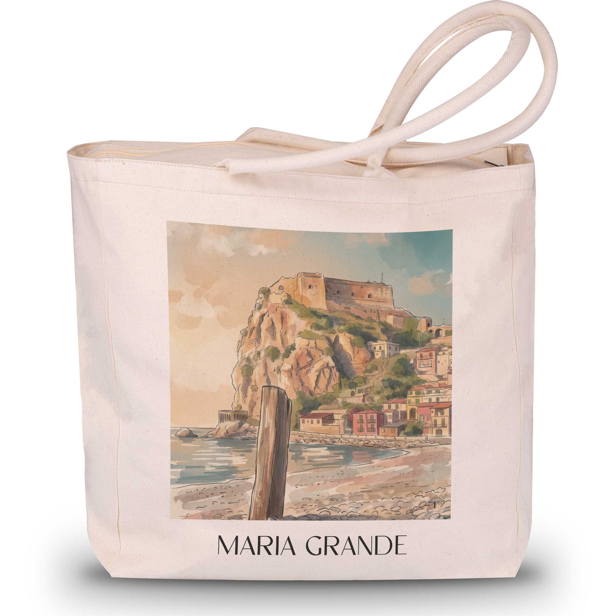 Maria Grande Shopping Tasche - Scilla - Italien Tote Bag - Einkaufstasche im Aquarell Stil - favplace
