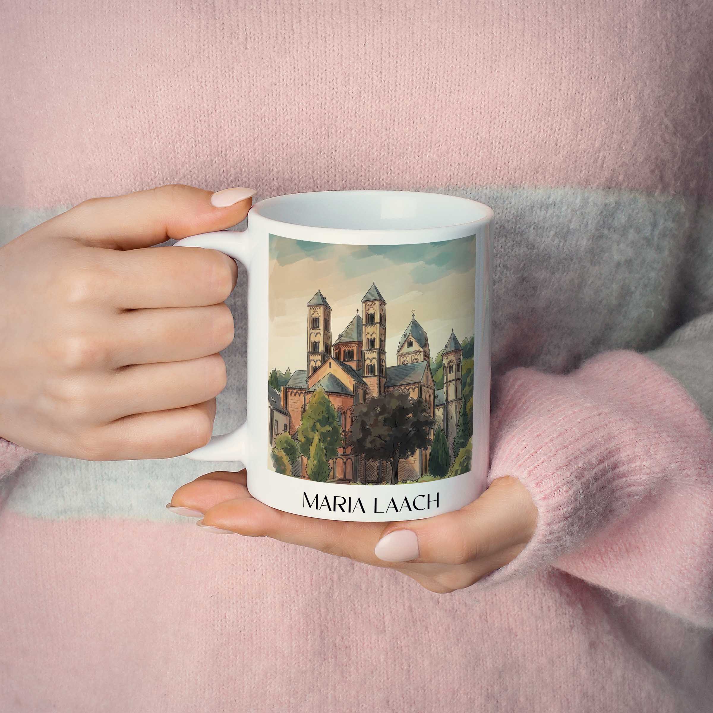 maria-laach-eifel-deutschland-kaffeebecher-aquarell