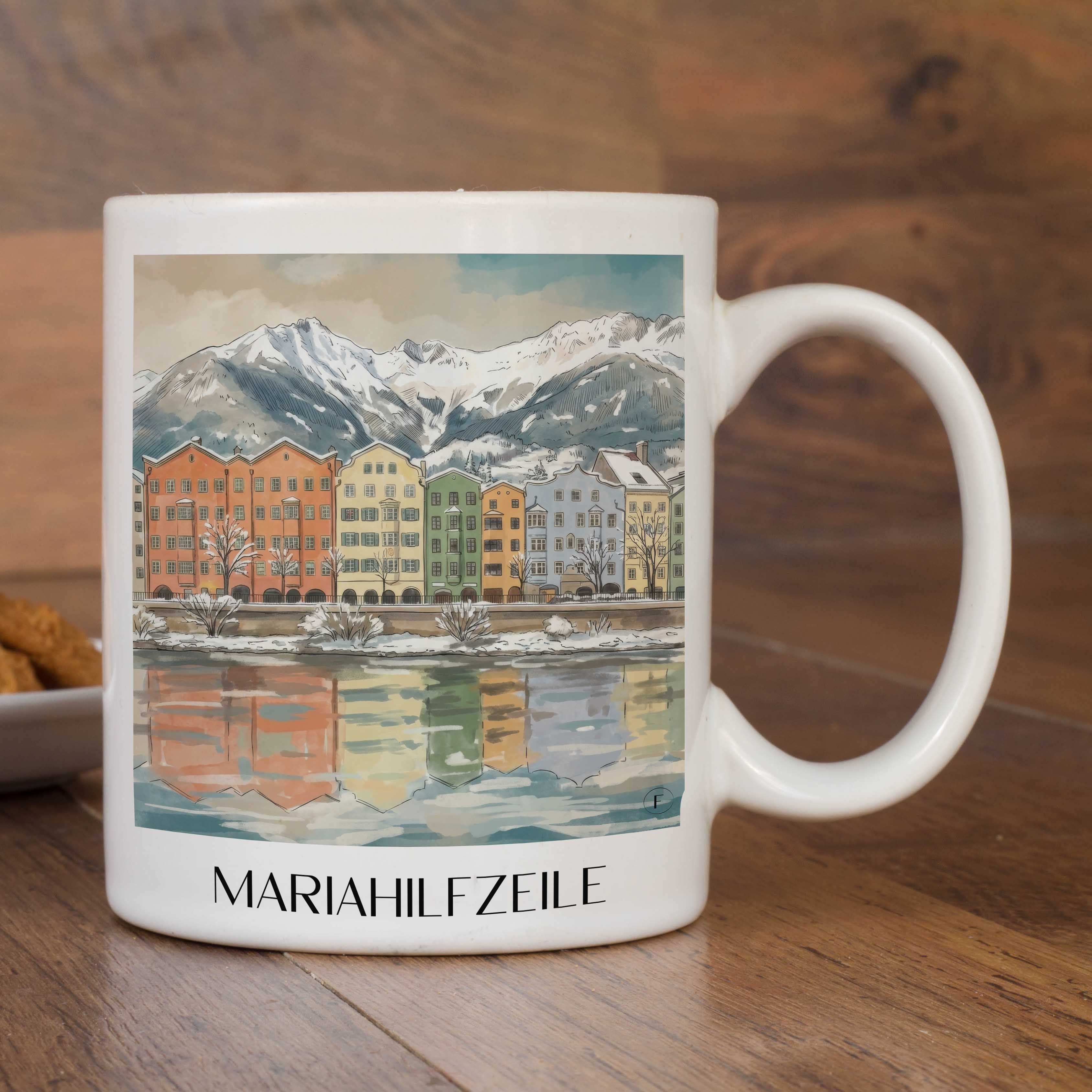 mariahilfzeile-innsbruck-österreich-kaffeebecher-aquarell
