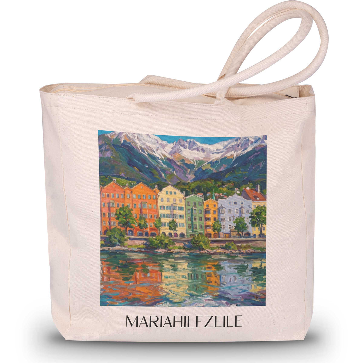 Mariahilfzeile Shopping Tasche - Innsbruck - Österreich Tote Bag - Einkaufstasche im Ölgemälde Stil - favplace
