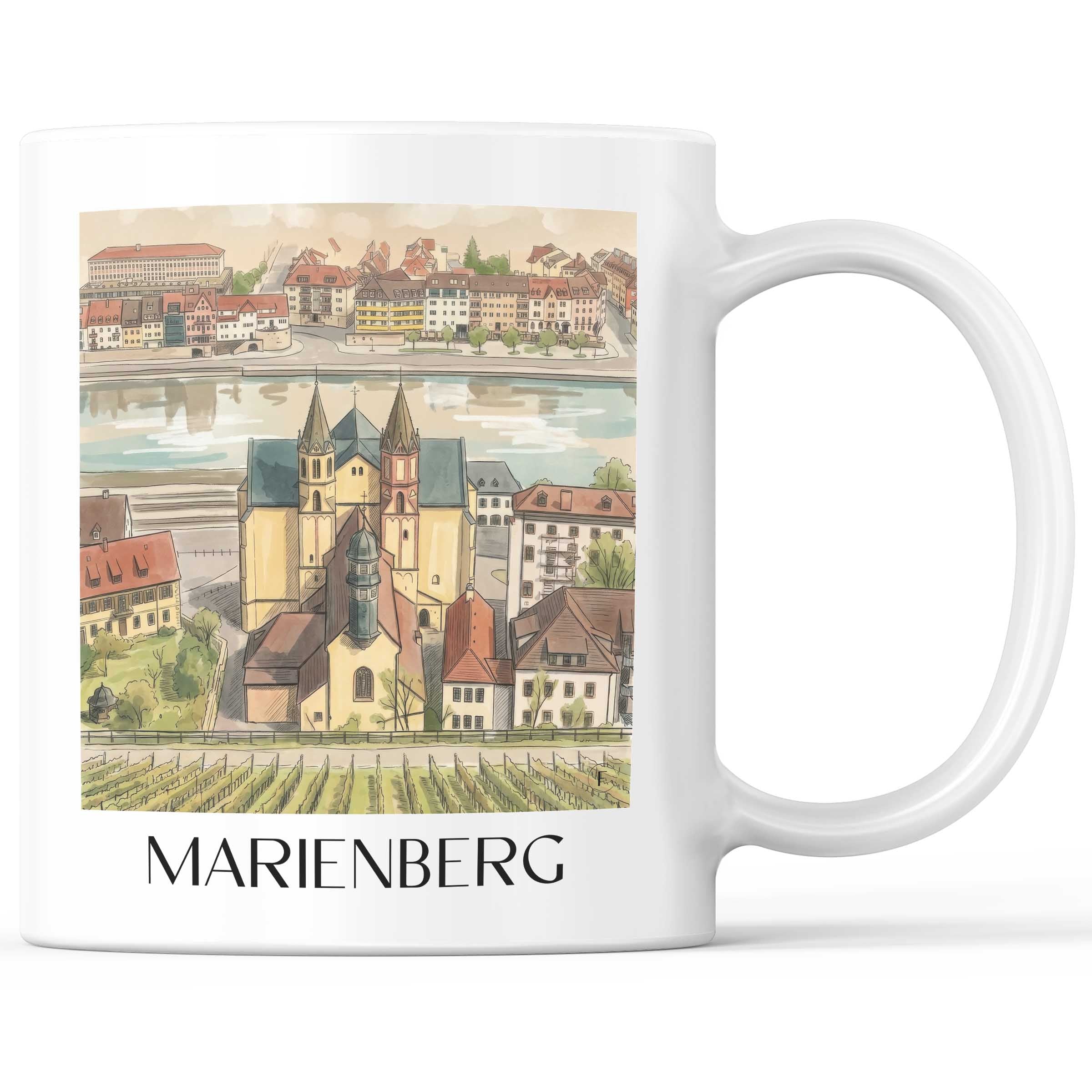 marienberg-würzburg-deutschland-kaffeebecher-aquarell