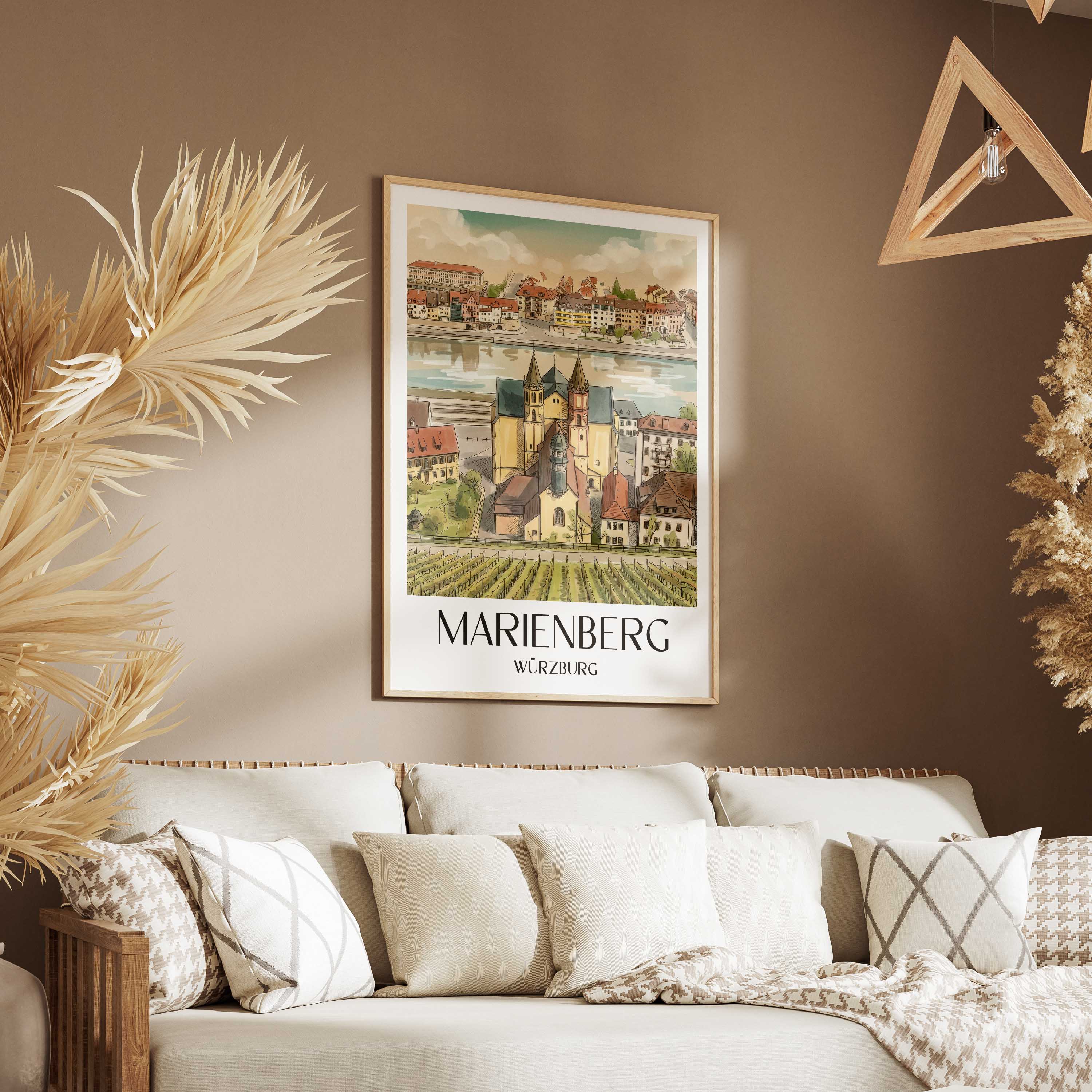 marienberg-würzburg-deutschland-poster-aquarell