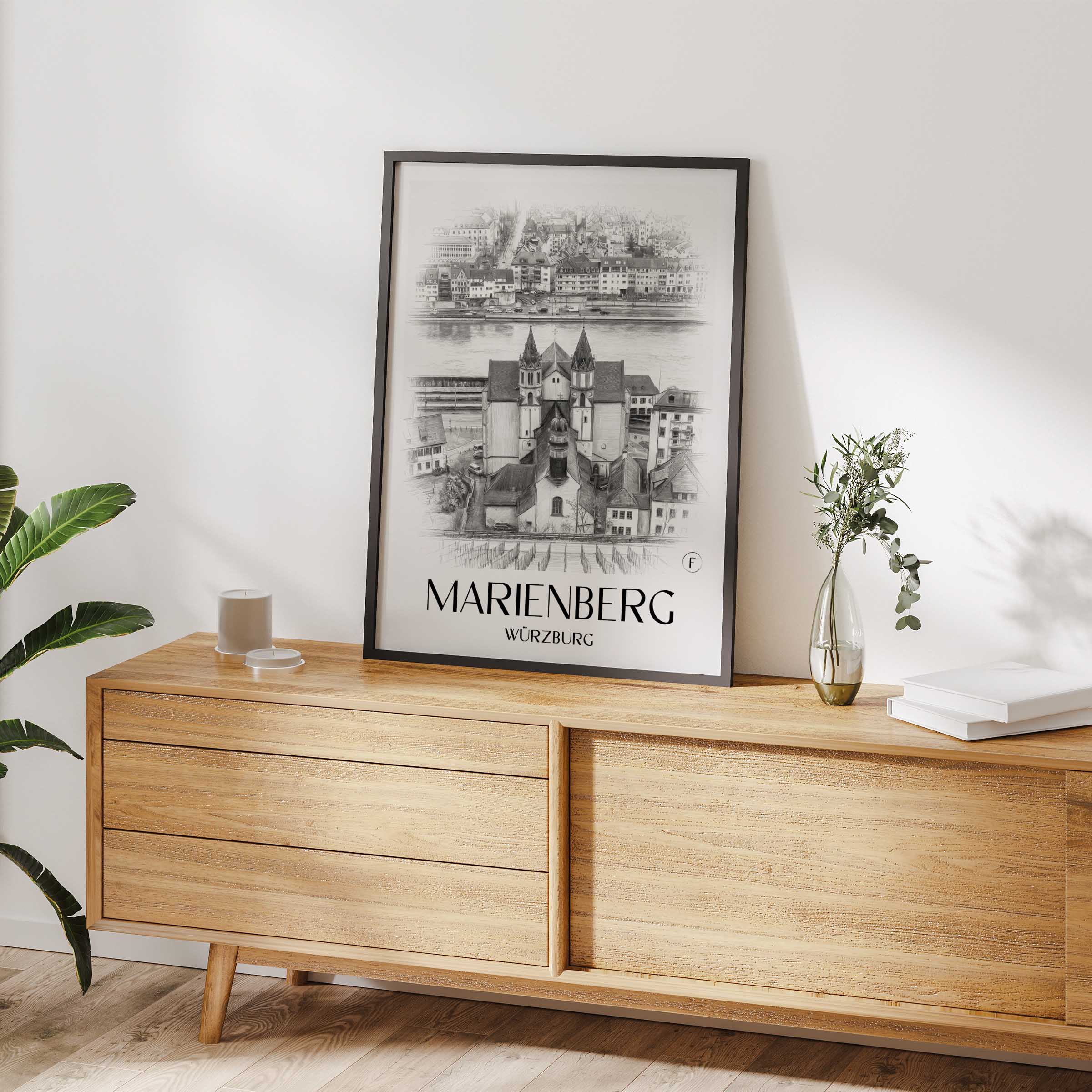 marienberg-würzburg-deutschland-poster-bleistift-zeichnung-drawing