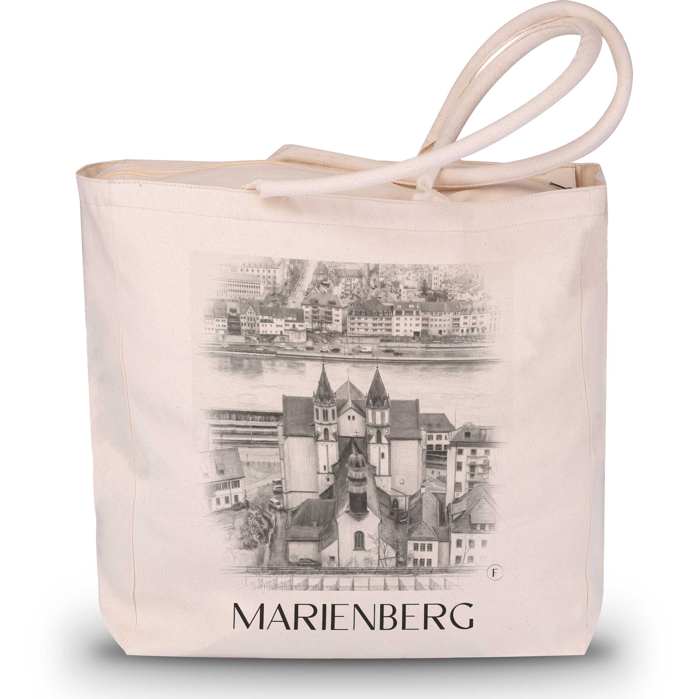 Marienberg Shopping Tasche - Würzburg - Deutschland Tote Bag - Einkaufstasche im Zeichnung Stil - favplace