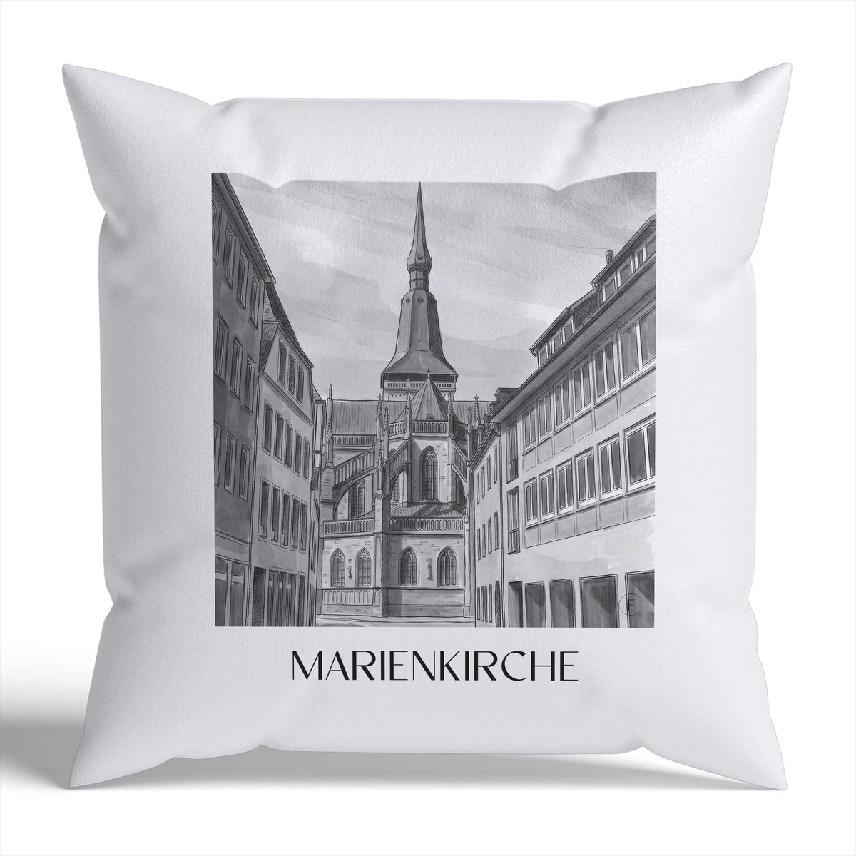 marienkirche-osnabrück-deutschland-kissenbezug-aquarell-schwarz-weiss