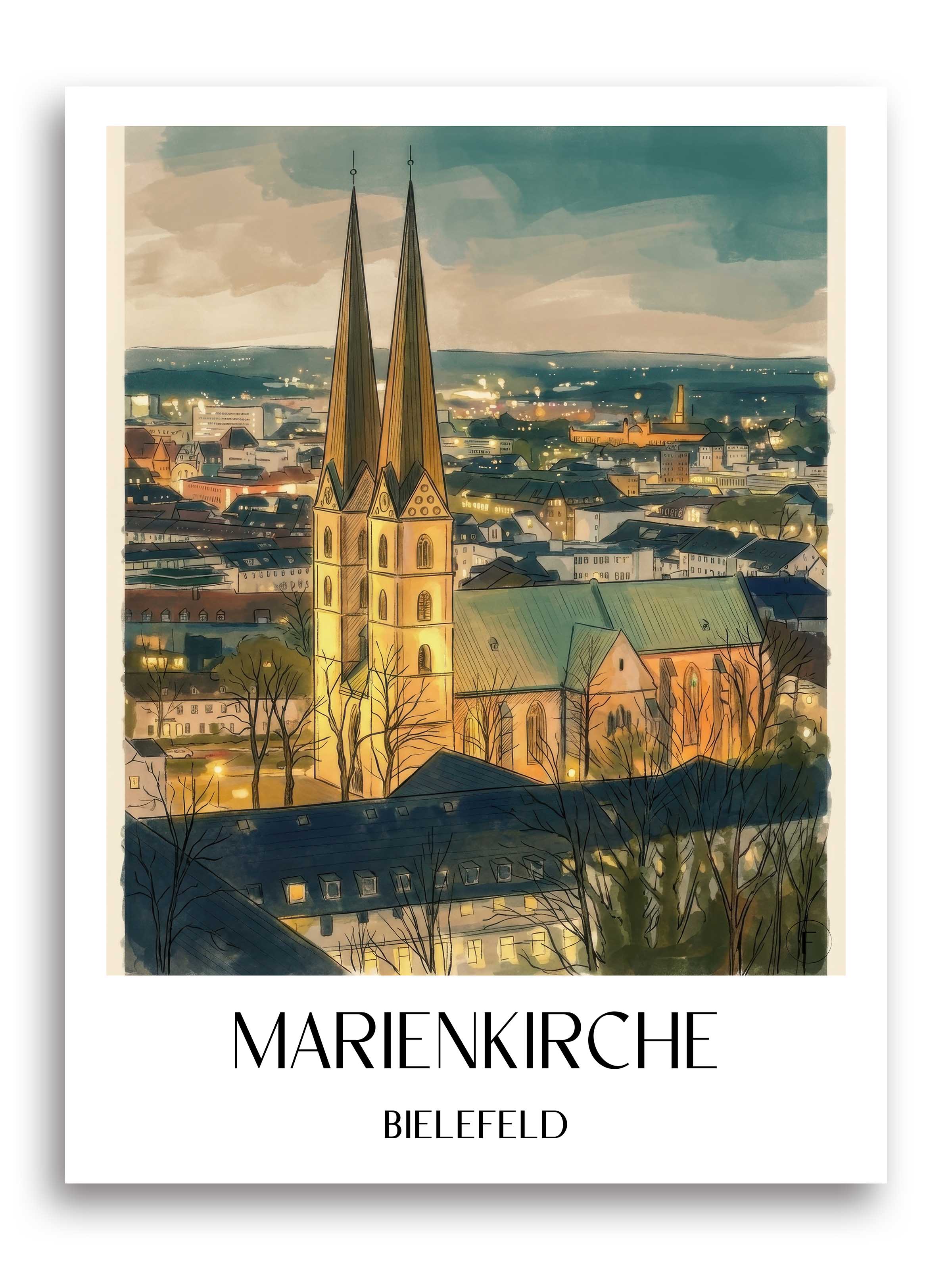 marienkirche-bielefeld-deutschland-poster-aquarell