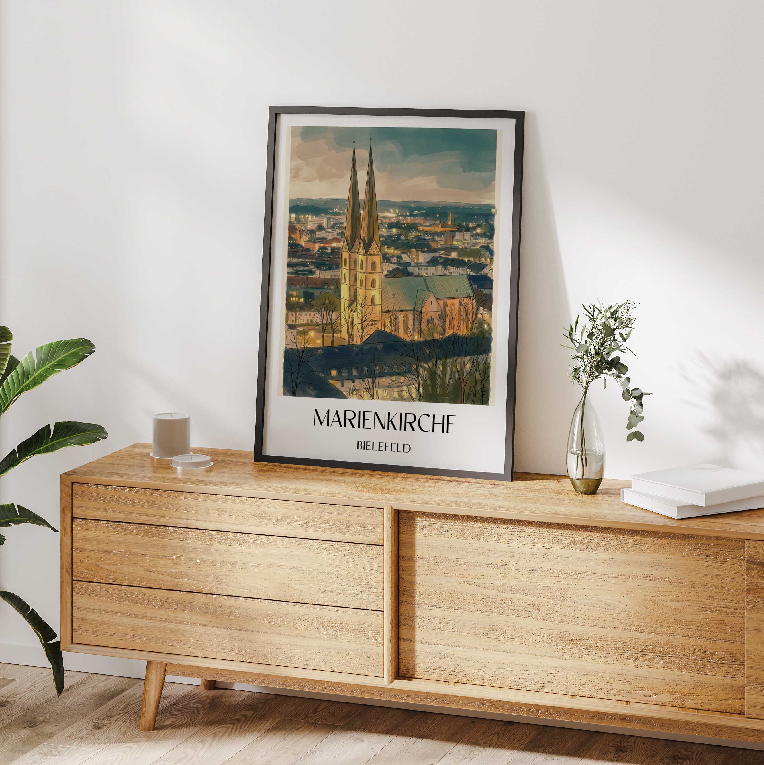 marienkirche-bielefeld-deutschland-poster-aquarell