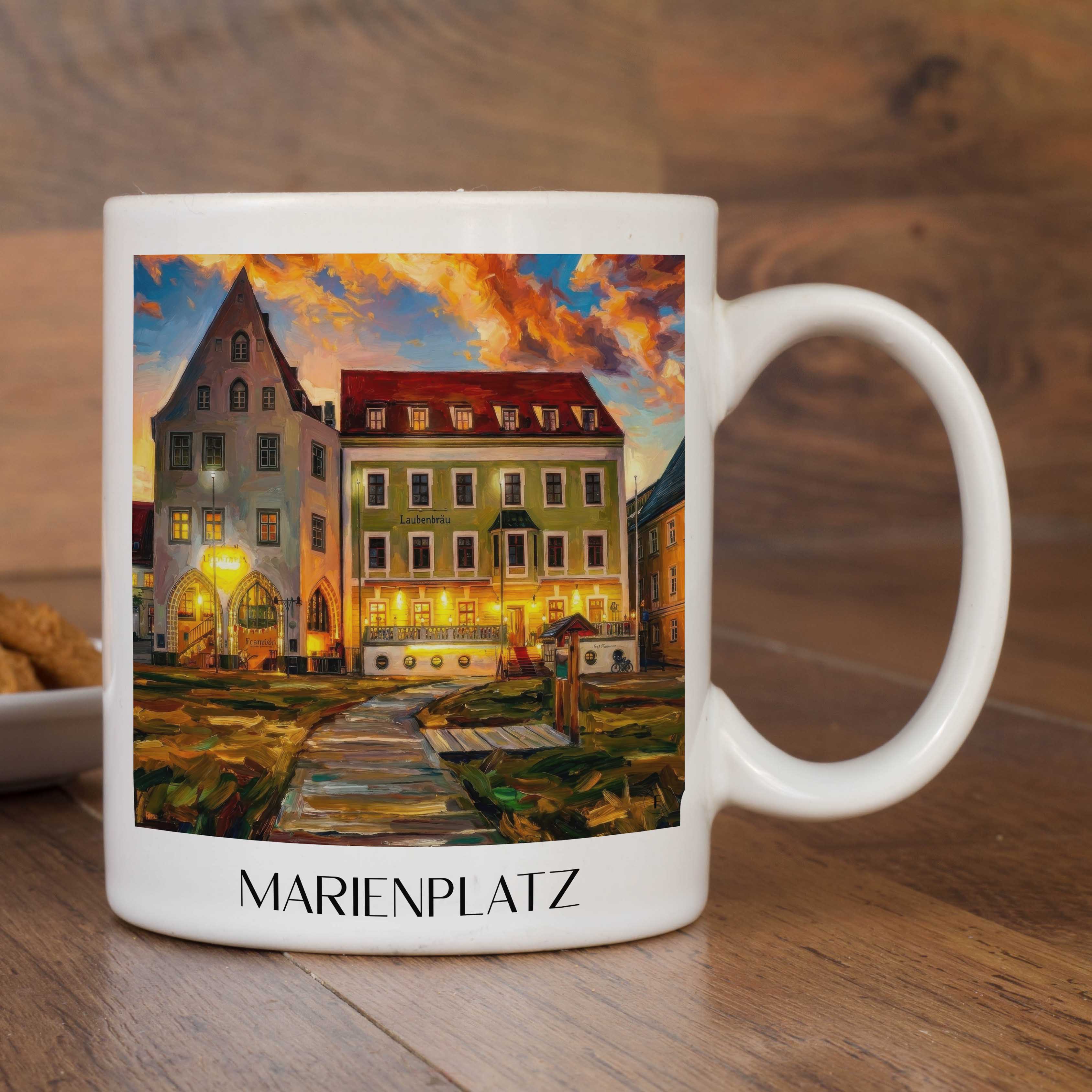 marienplatz-freising-deutschland-kaffeebecher-oil-painting-oelgemaelde