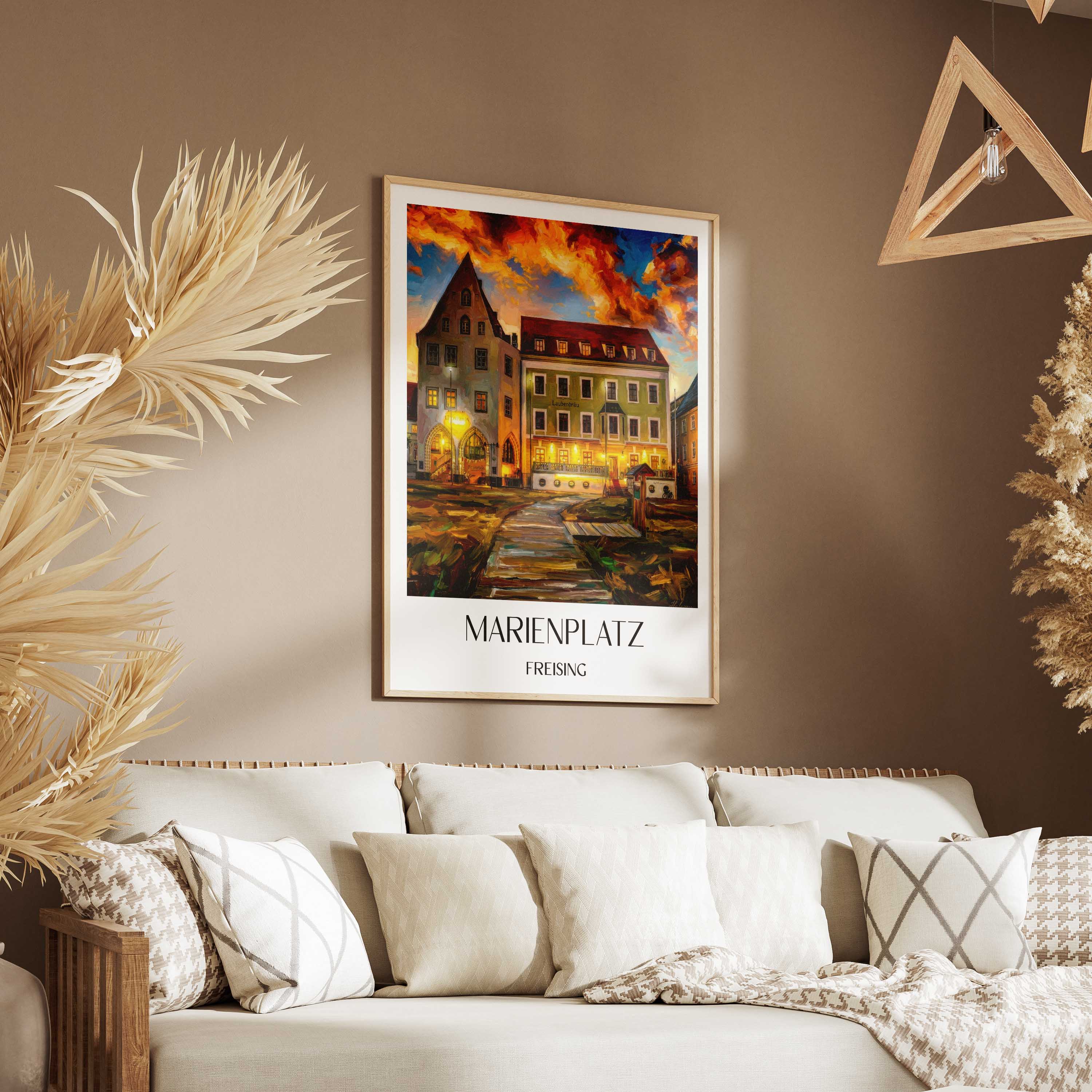 marienplatz-freising-deutschland-poster-oil-painting-oelgemaelde