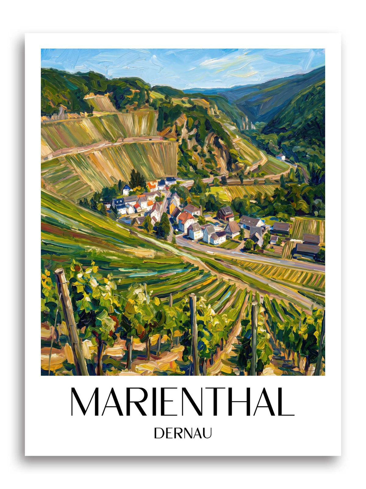 Marienthal Poster - Dernau - Deutschland Kunstdruck - Ölgemälde von A4 bis A1