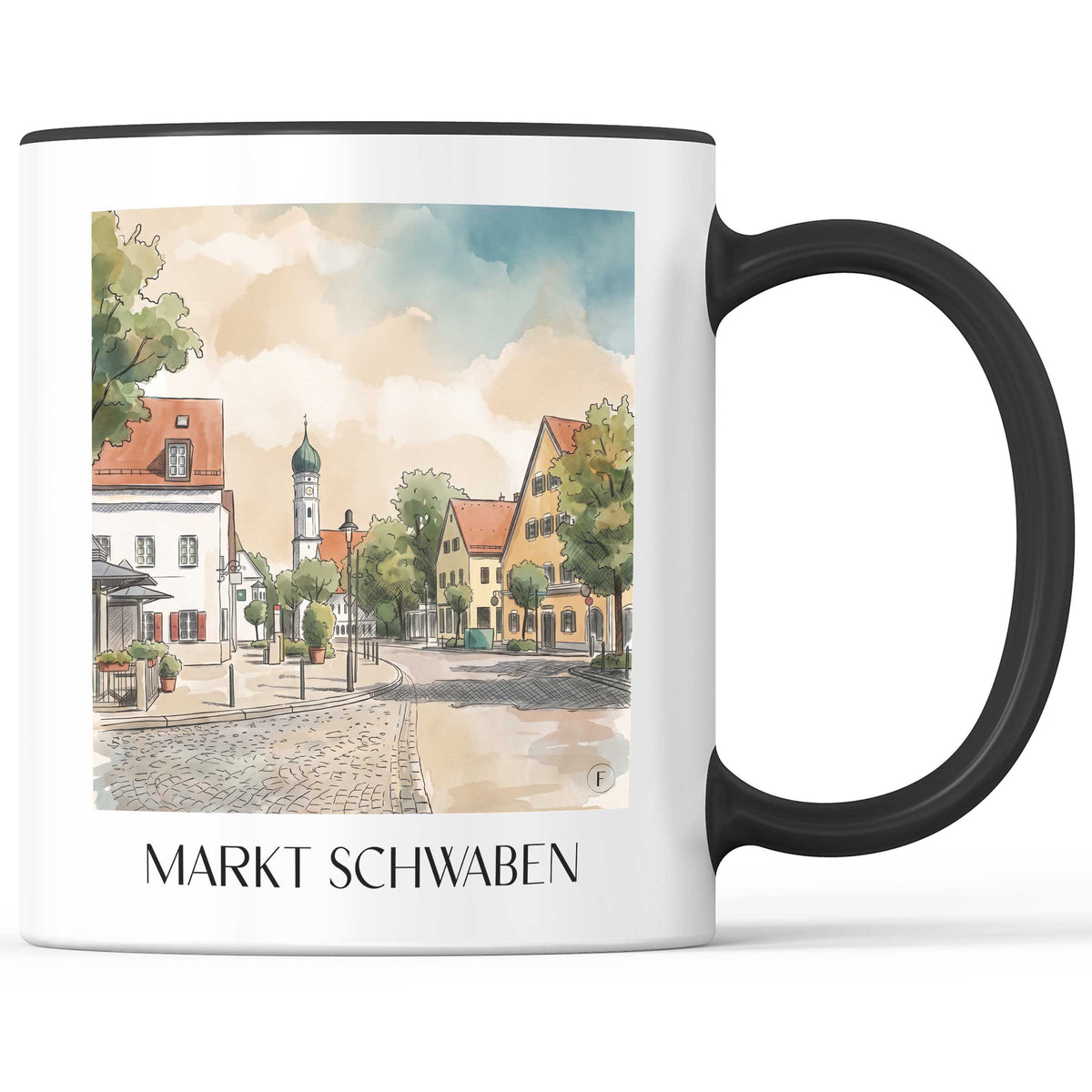 markt-schwaben-bayern-deutschland-kaffeebecher-aquarell