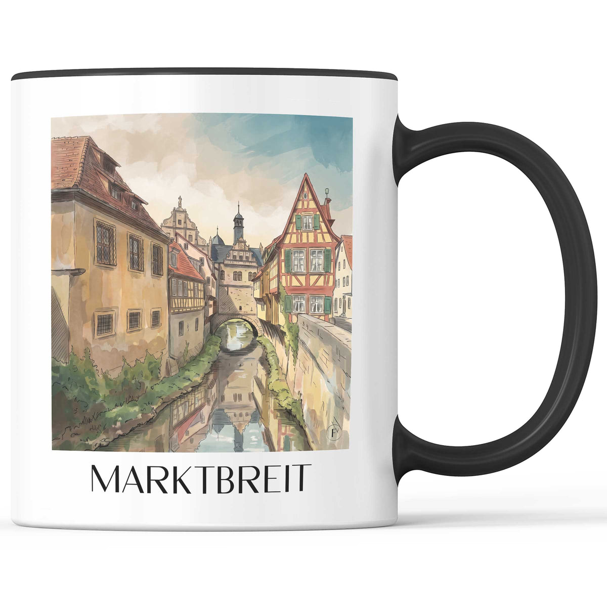 Marktbreit Kaffeebecher - Mainfranken - Deutschland Becher - Kaffeetasse im Aquarell Stil