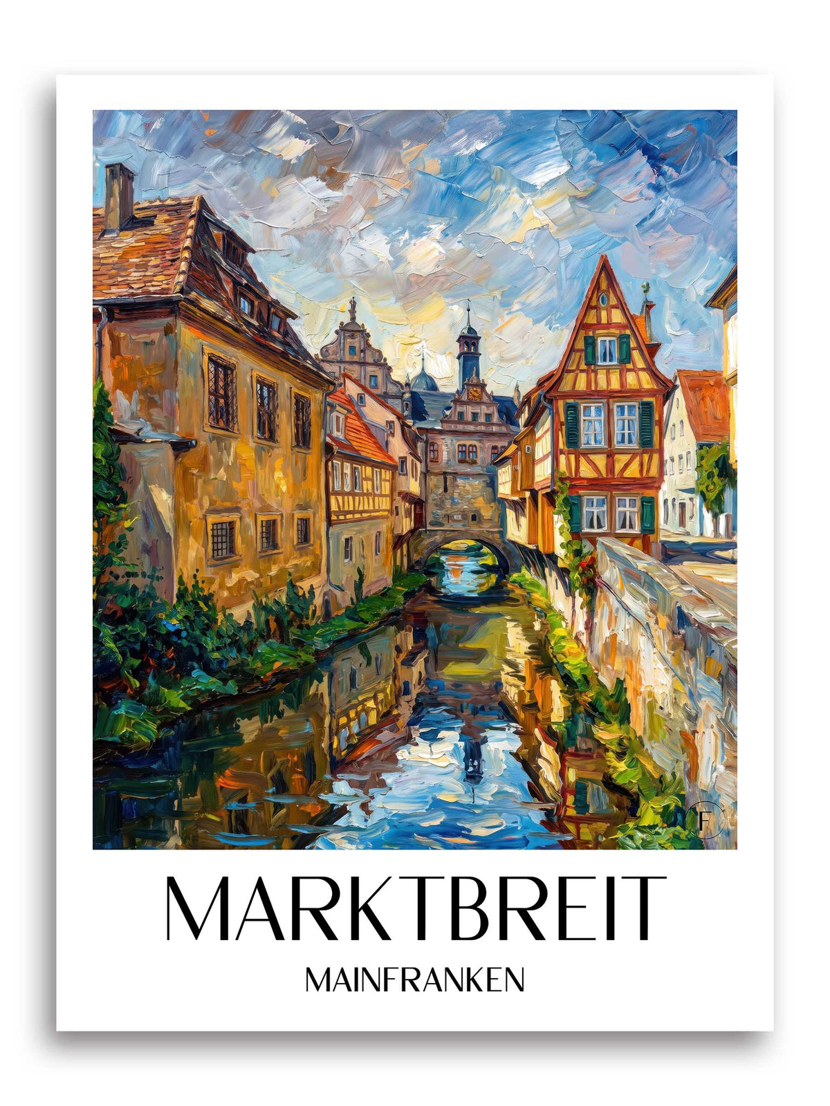 Marktbreit Poster - Mainfranken - Deutschland Kunstdruck - Ölgemälde von A4 bis A1 - favplace