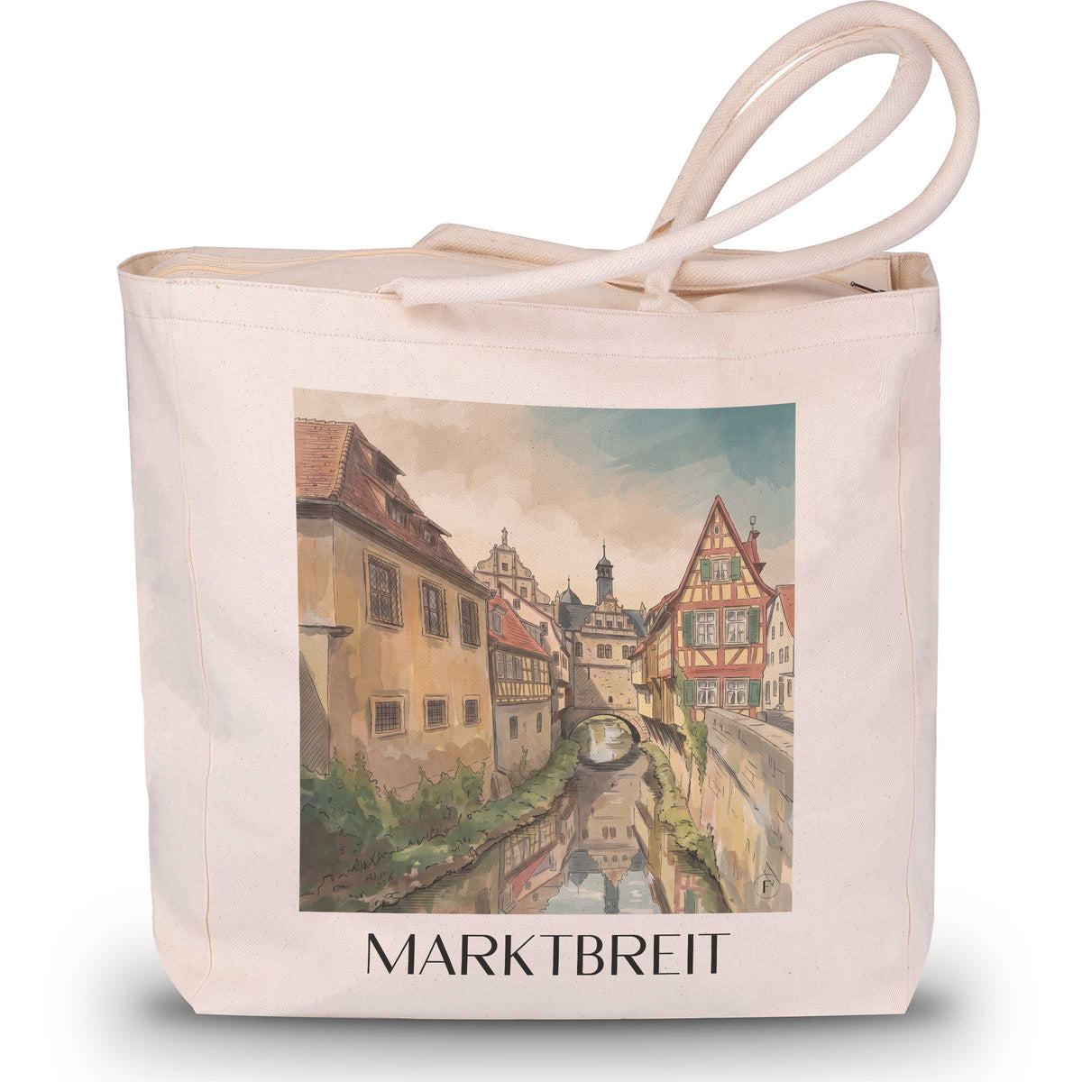 Marktbreit Shopping Tasche - Mainfranken - Deutschland Tote Bag - Einkaufstasche im Aquarell Stil - favplace