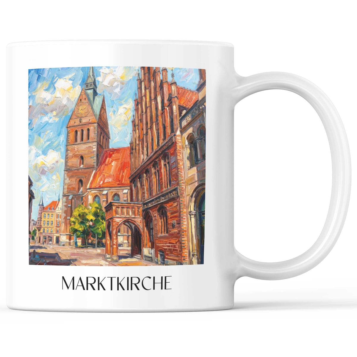 Marktkirche Kaffeebecher - Hannover - Deutschland Becher - Kaffeetasse im Ölgemälde Stil - favplace