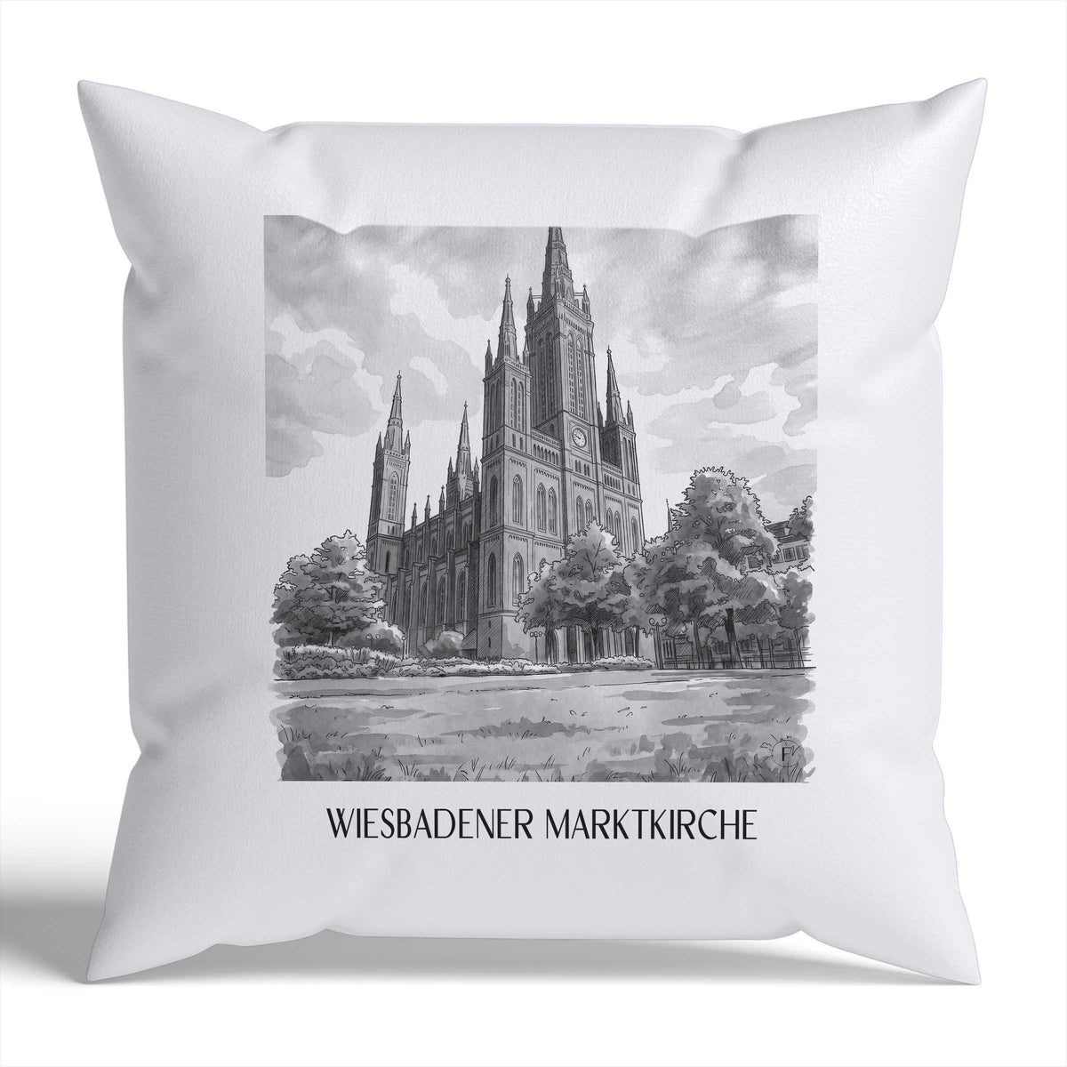 marktkirche-wiesbaden-deutschland-kissenbezug-aquarell-schwarz-weiss
