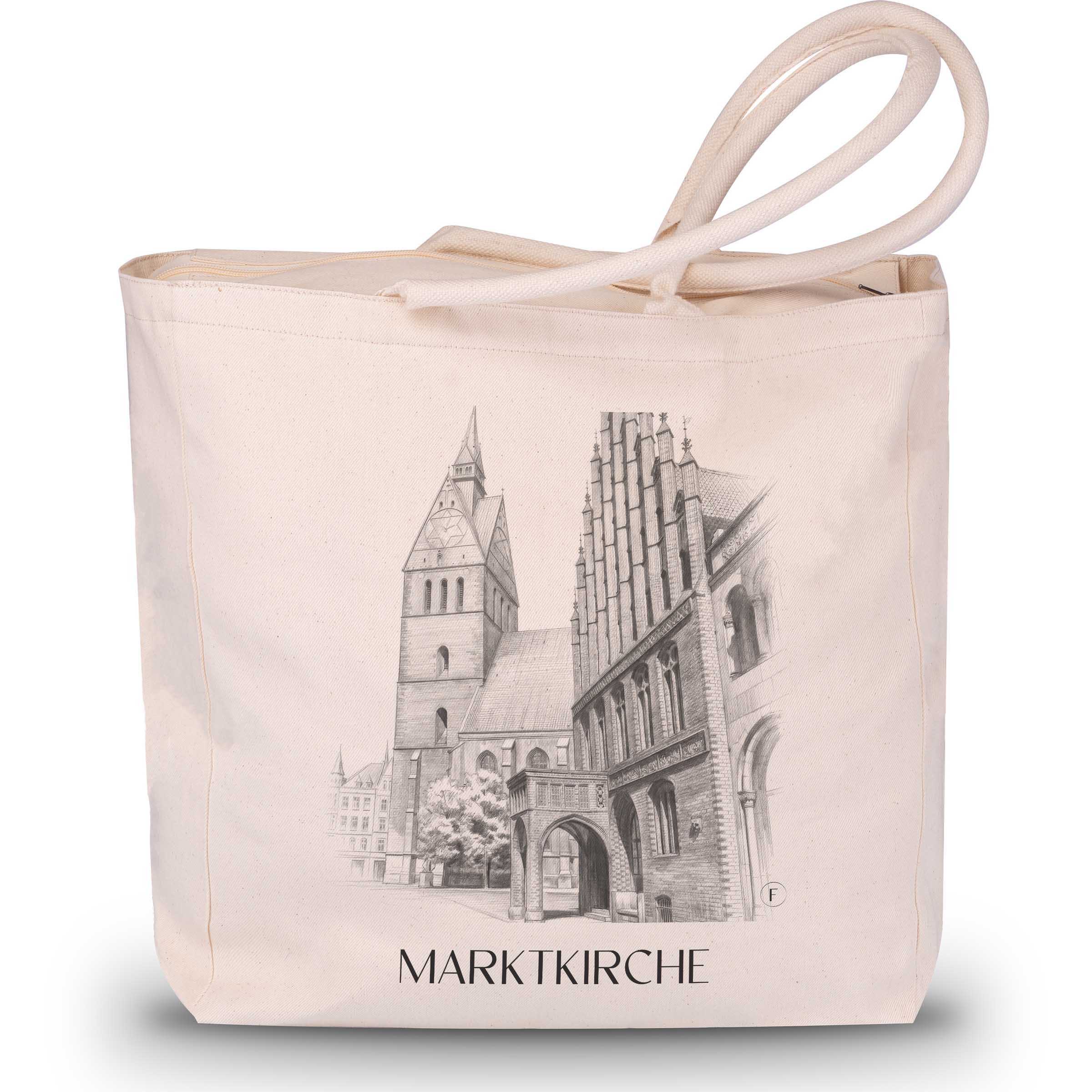 marktkirche-hannover-deutschland-einkaufstasche-bleistift-zeichnung-drawing