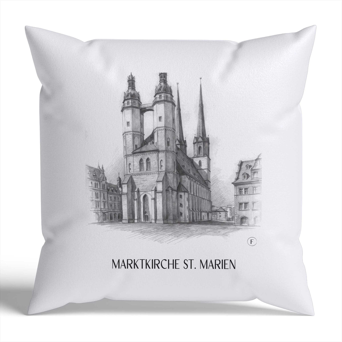 marktkirche-st.-marien-halle-deutschland-kissenbezug-bleistift-zeichnung-drawing