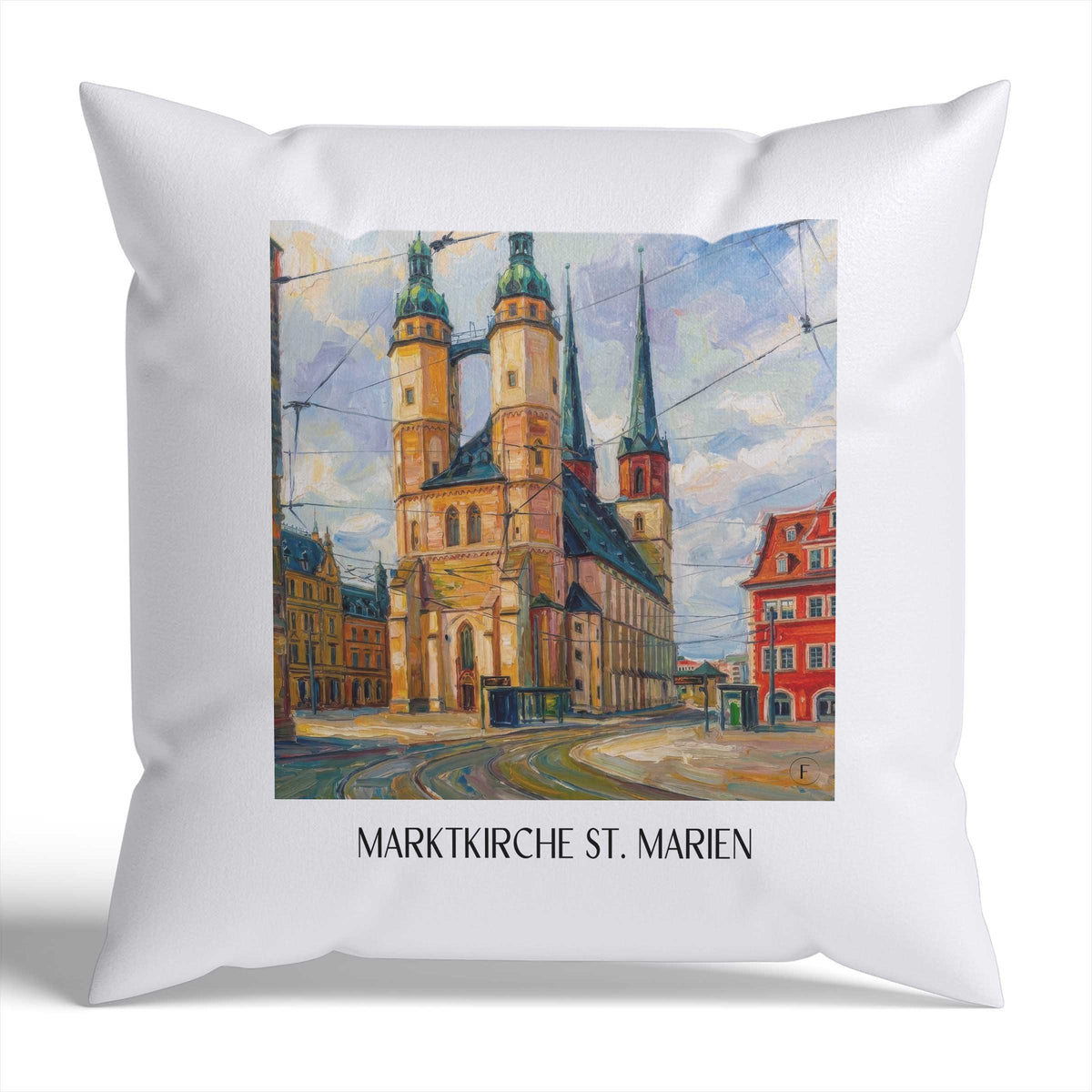 marktkirche-st.-marien-halle-deutschland-kissenbezug-oil-painting-oelgemaelde