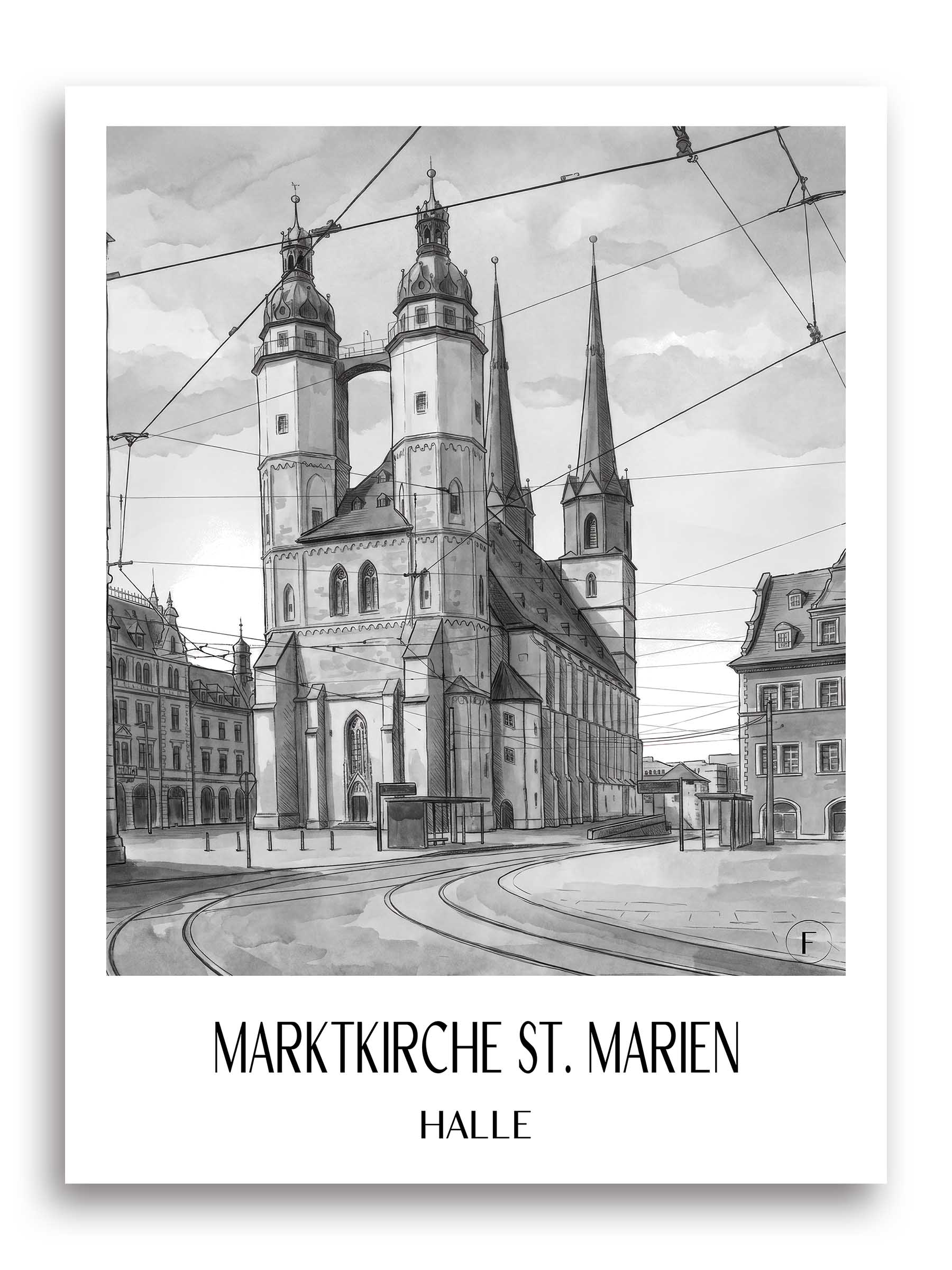 marktkirche-st.-marien-halle-deutschland-poster-aquarell-schwarz-weiss