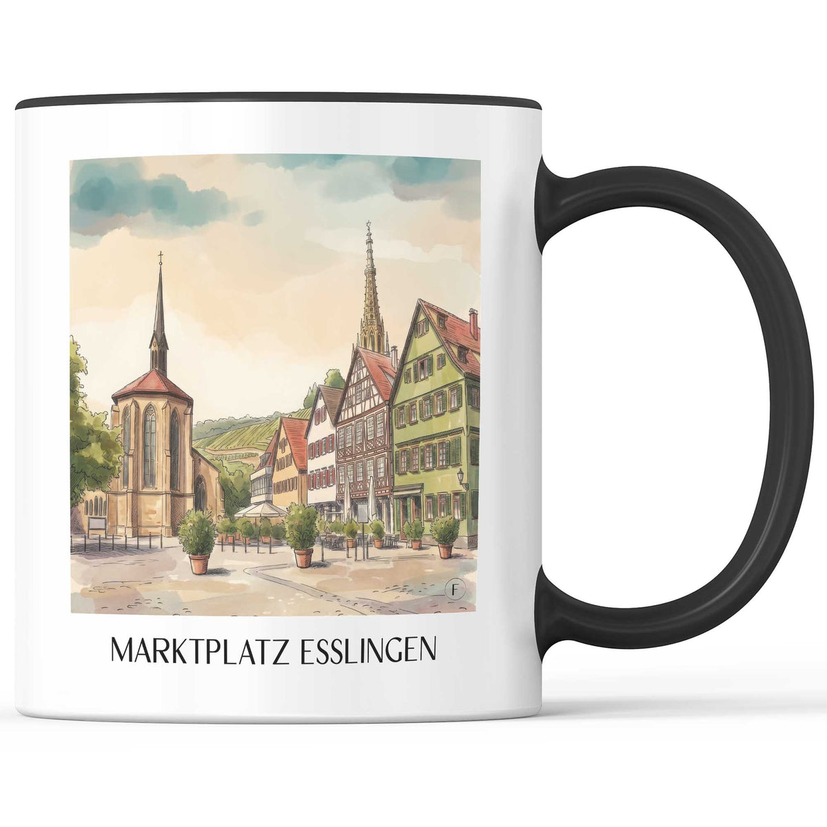 marktplatz-esslingen-am-neckar-deutschland-kaffeebecher-aquarell