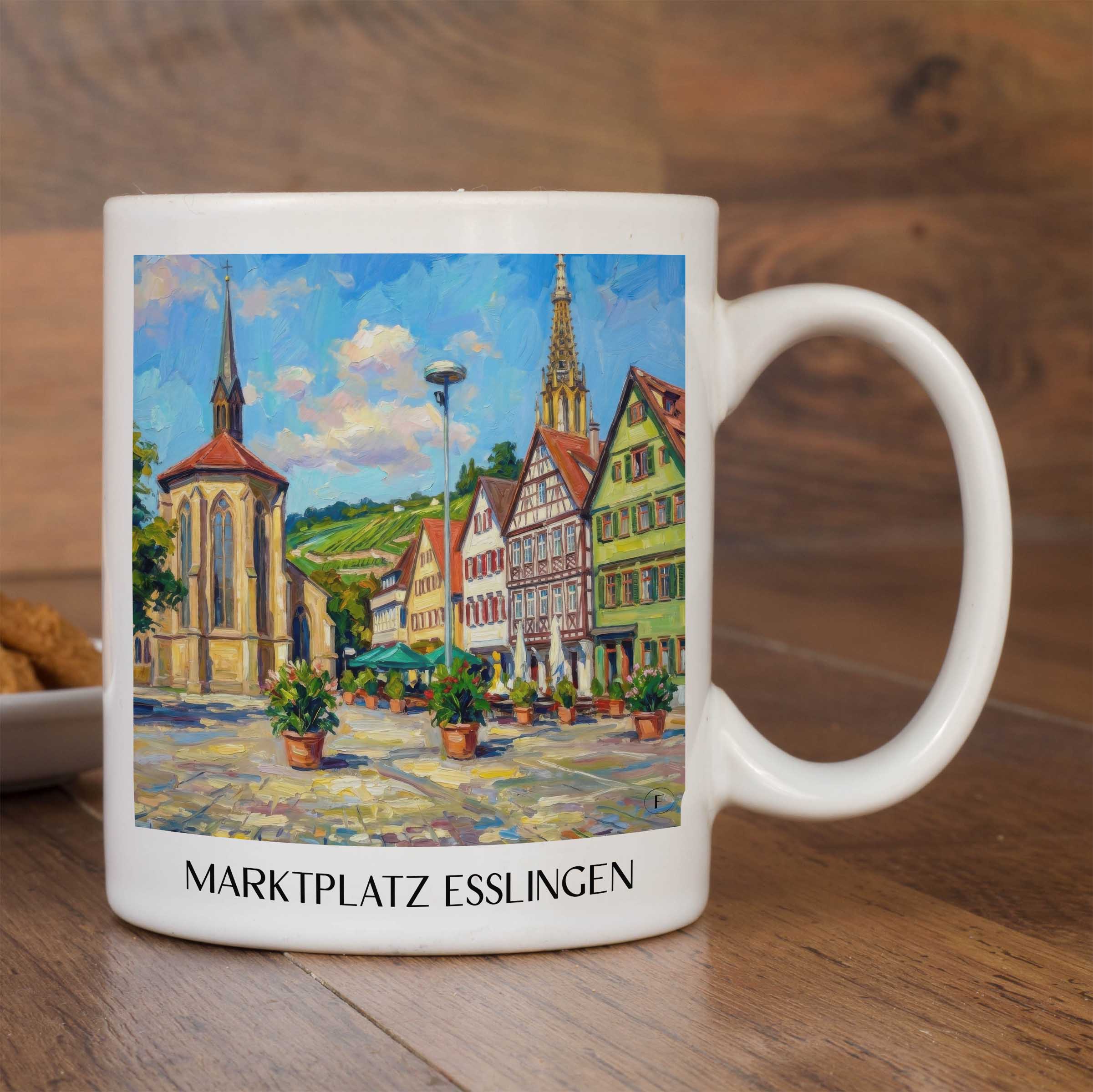 marktplatz-esslingen-am-neckar-deutschland-kaffeebecher-oil-painting-oelgemaelde