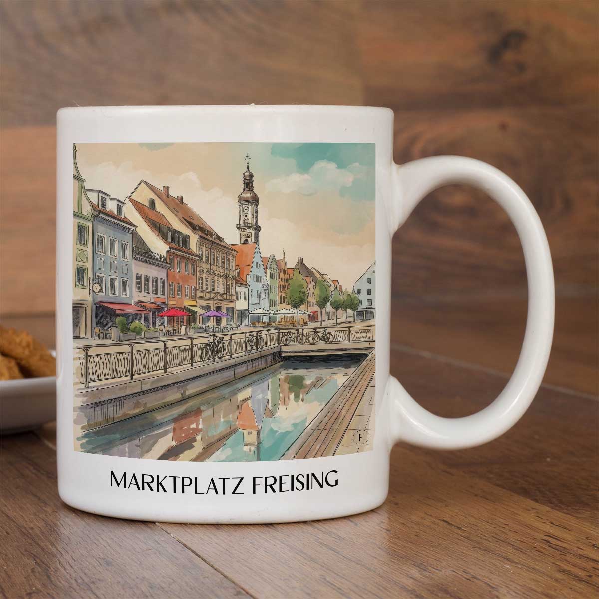marktplatz-freising-deutschland-kaffeebecher-aquarell