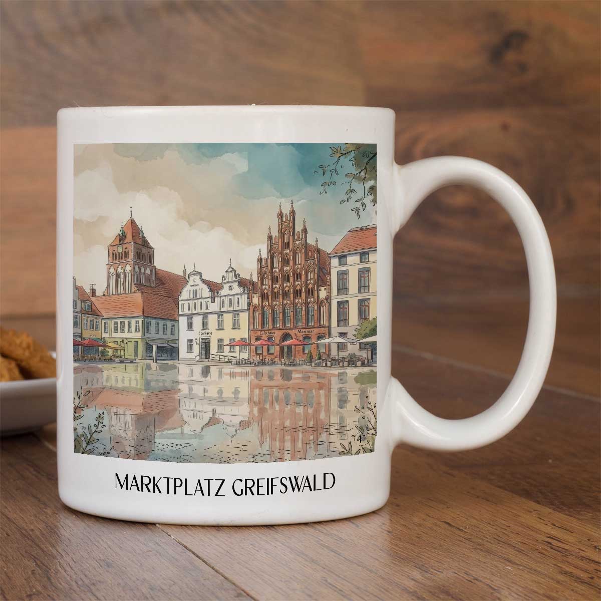marktplatz-greifswald-deutschland-kaffeebecher-aquarell