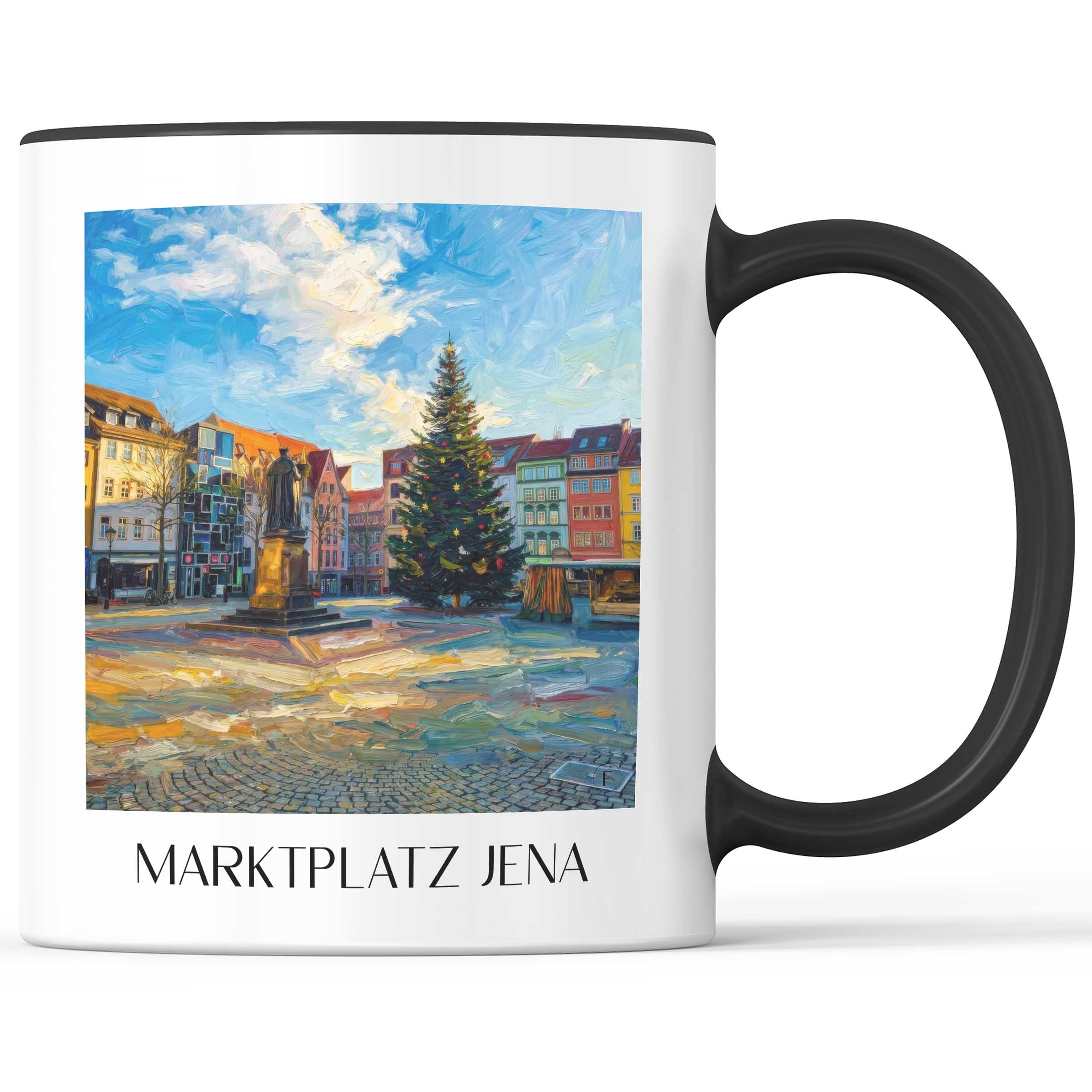 marktplatz-jena-deutschland-kaffeebecher-oil-painting-oelgemaelde