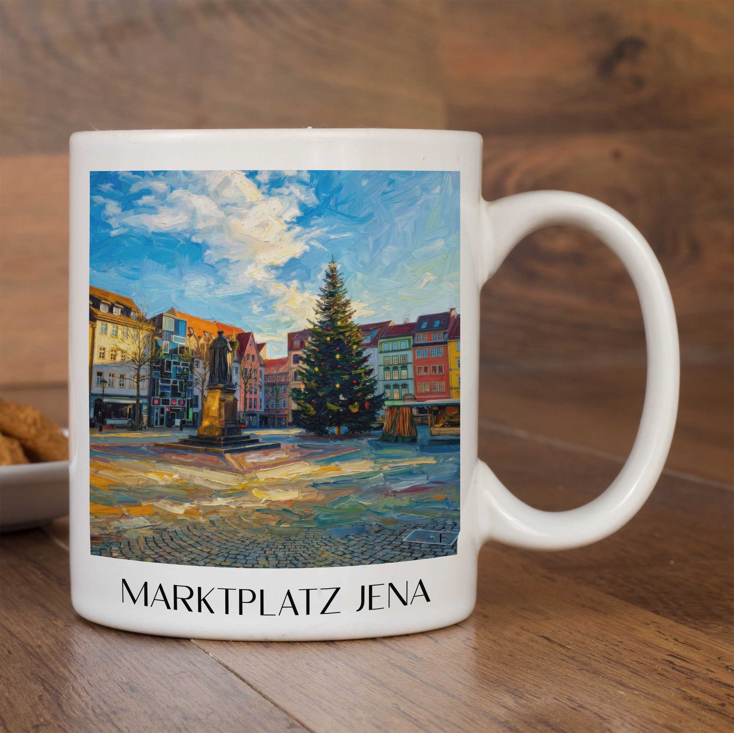 marktplatz-jena-deutschland-kaffeebecher-oil-painting-oelgemaelde