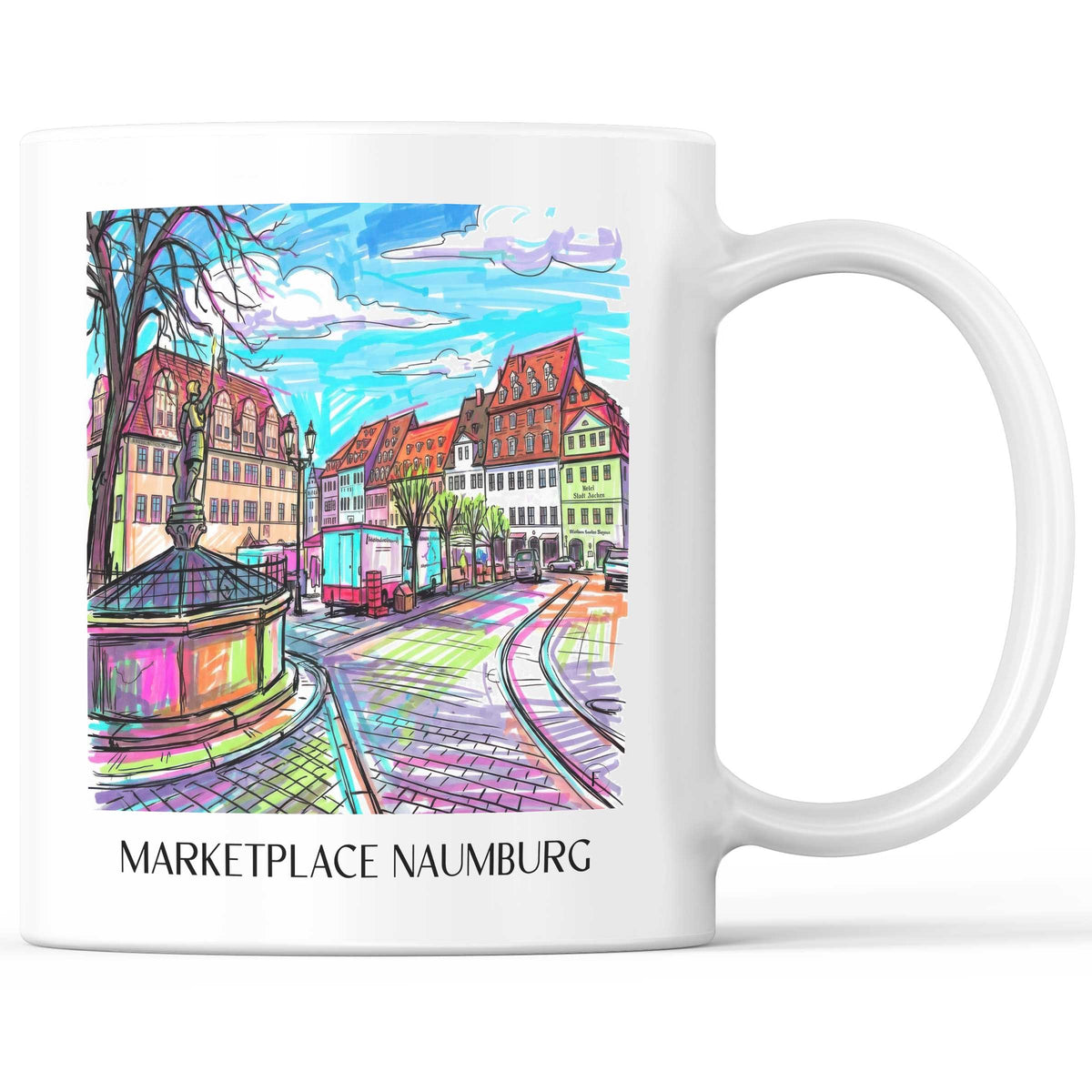 Marktplatz Kaffeebecher - Naumburg - Deutschland Becher - Kaffeetasse im Tag Graffiti Stil - favplace
