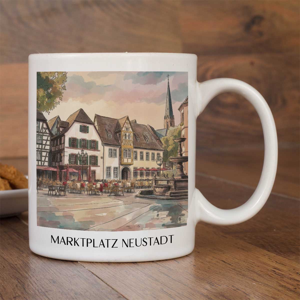 marktplatz-neustadt-an-der-weinstraße-deutschland-kaffeebecher-aquarell