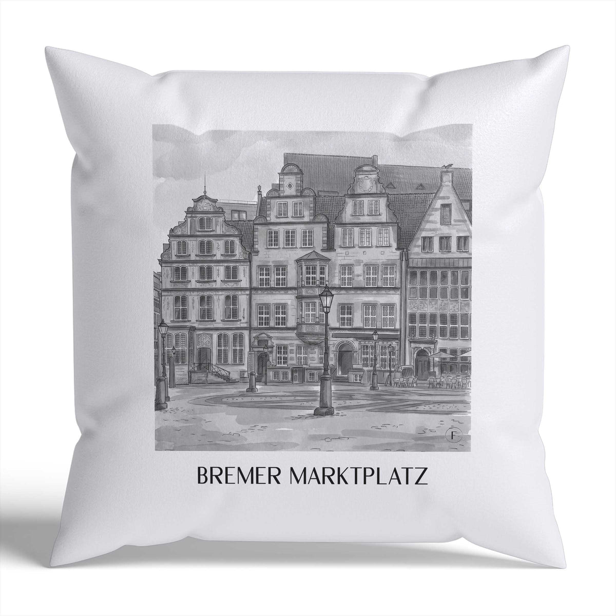 marktplatz-bremen-deutschland-kissenbezug-aquarell-schwarz-weiss