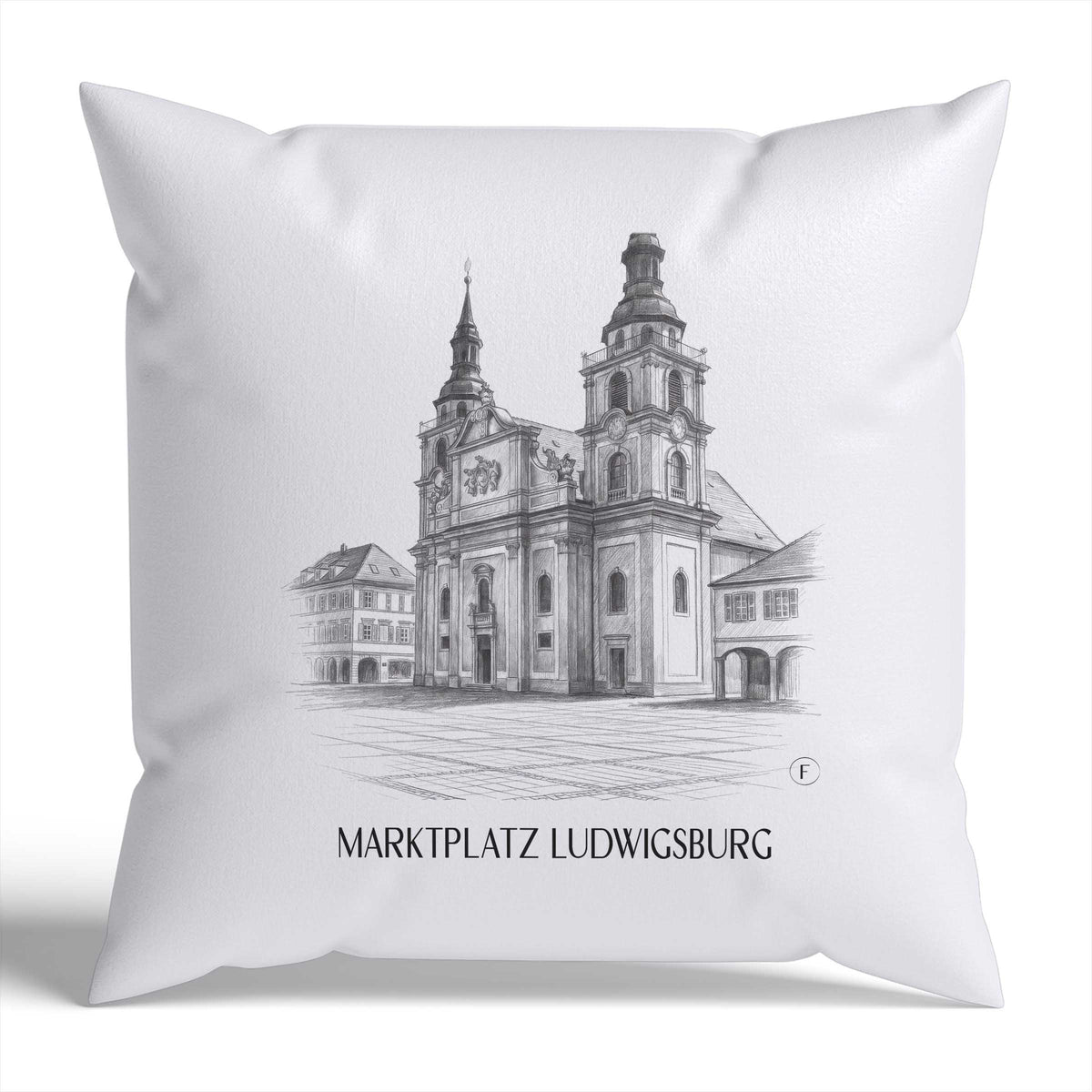 marktplatz-ludwigsburg-deutschland-kissenbezug-bleistift-zeichnung-drawing