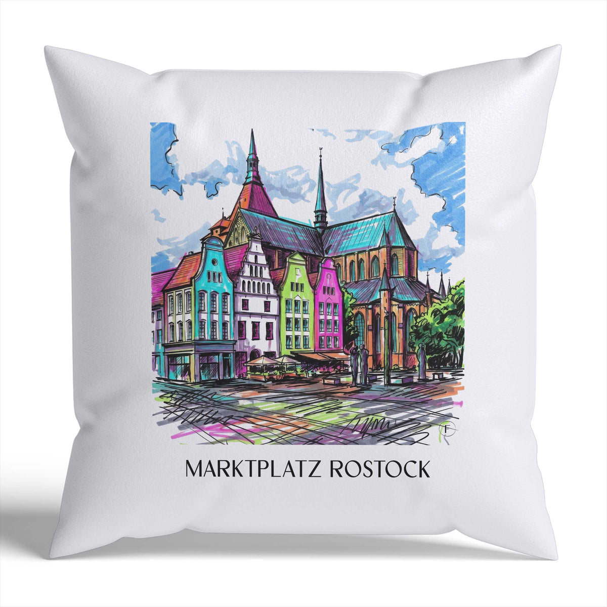 marktplatz-rostock-deutschland-kissenbezug-graffiti