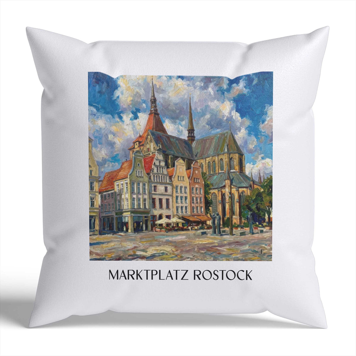 marktplatz-rostock-deutschland-kissenbezug-oil-painting-oelgemaelde