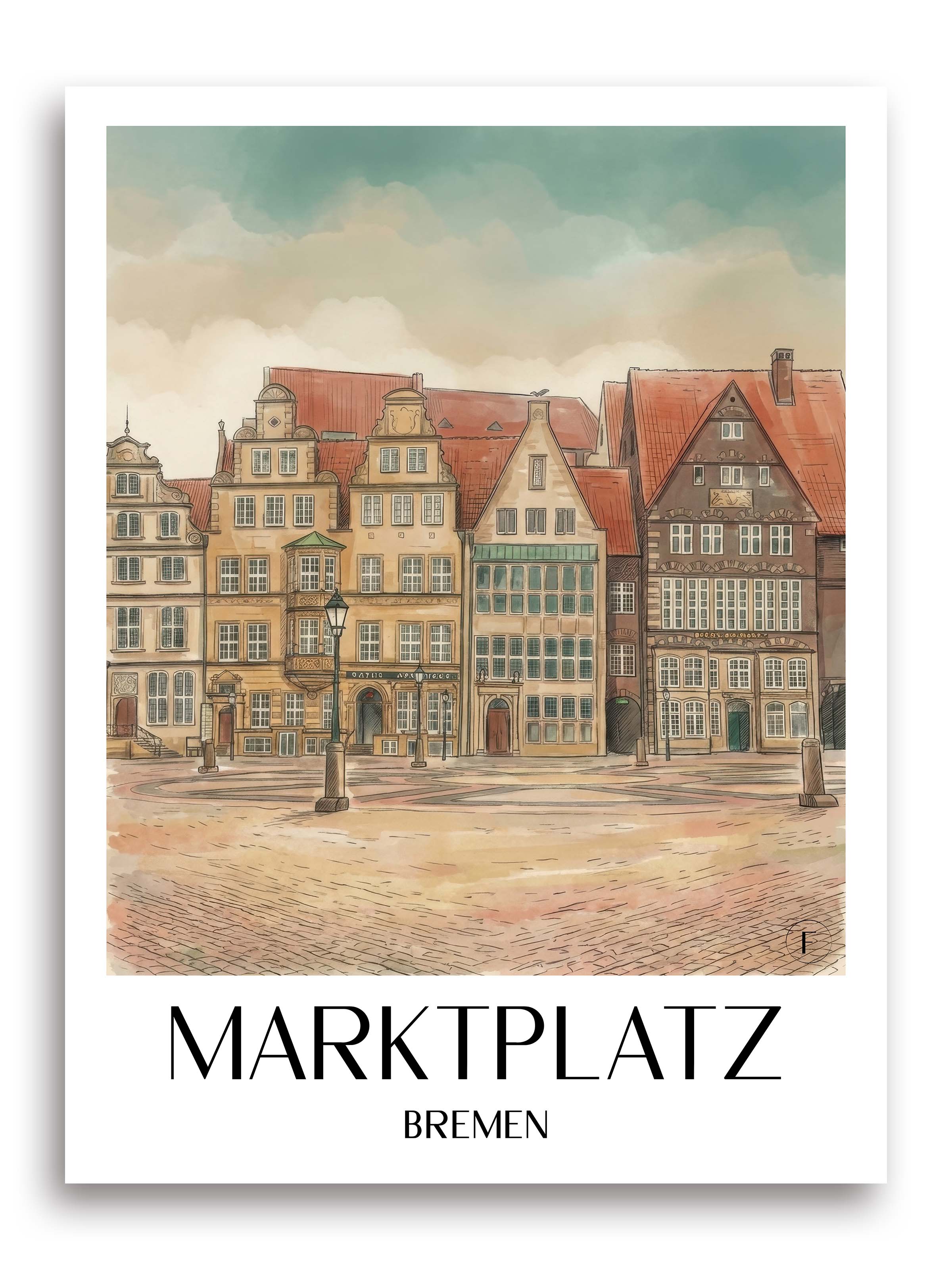marktplatz-bremen-deutschland-poster-aquarell