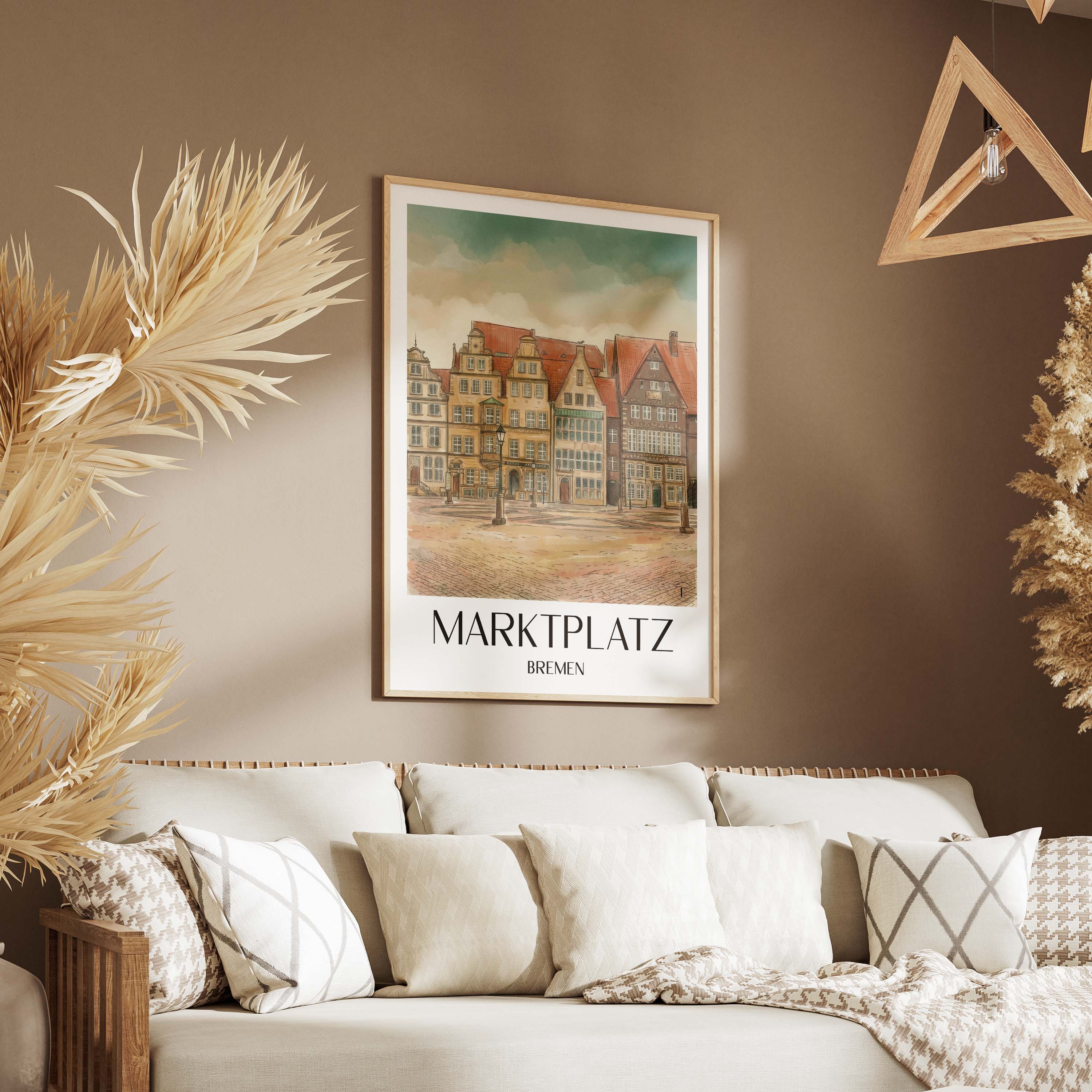 marktplatz-bremen-deutschland-poster-aquarell