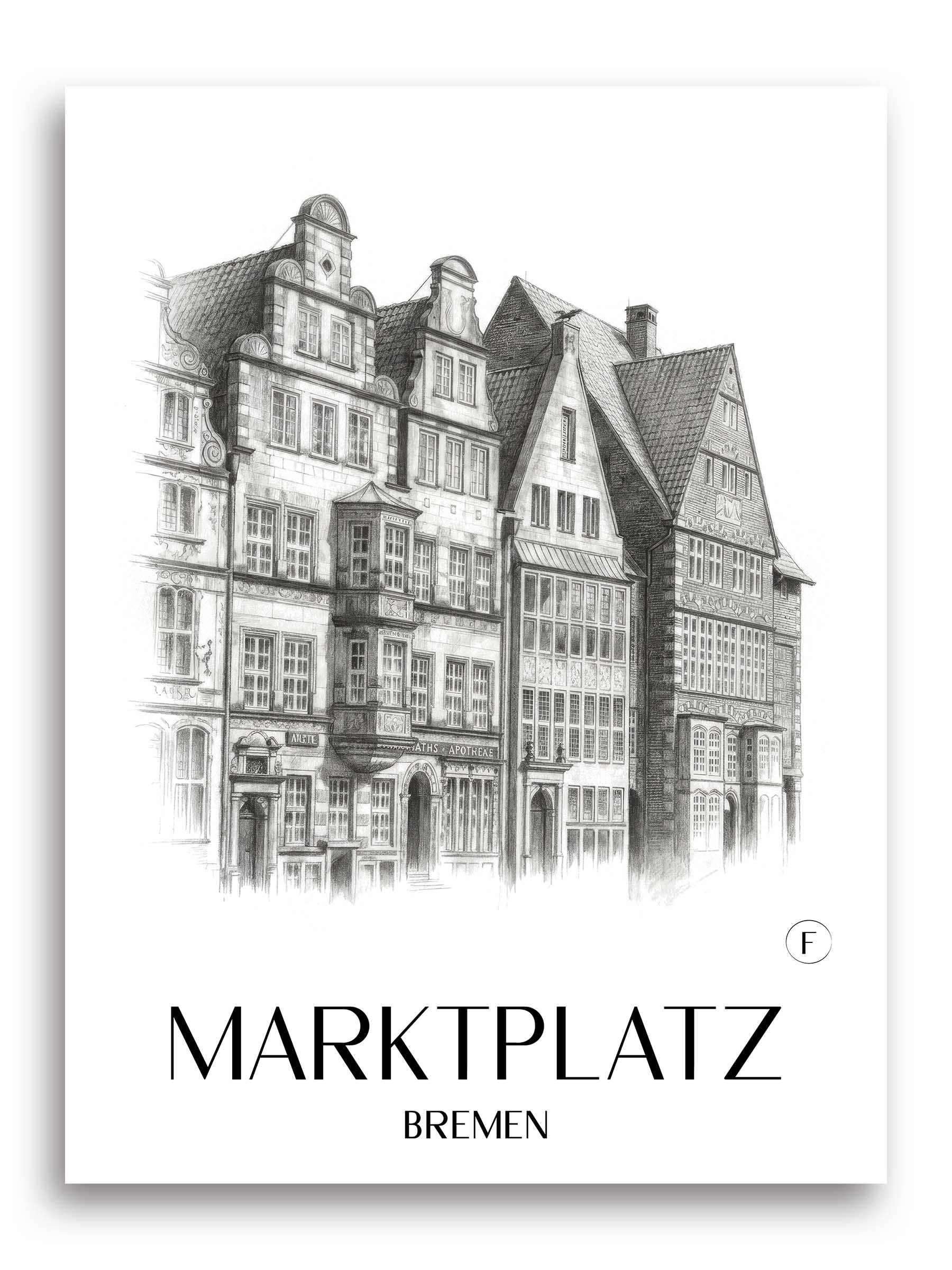 marktplatz-bremen-deutschland-poster-bleistift-zeichnung-drawing