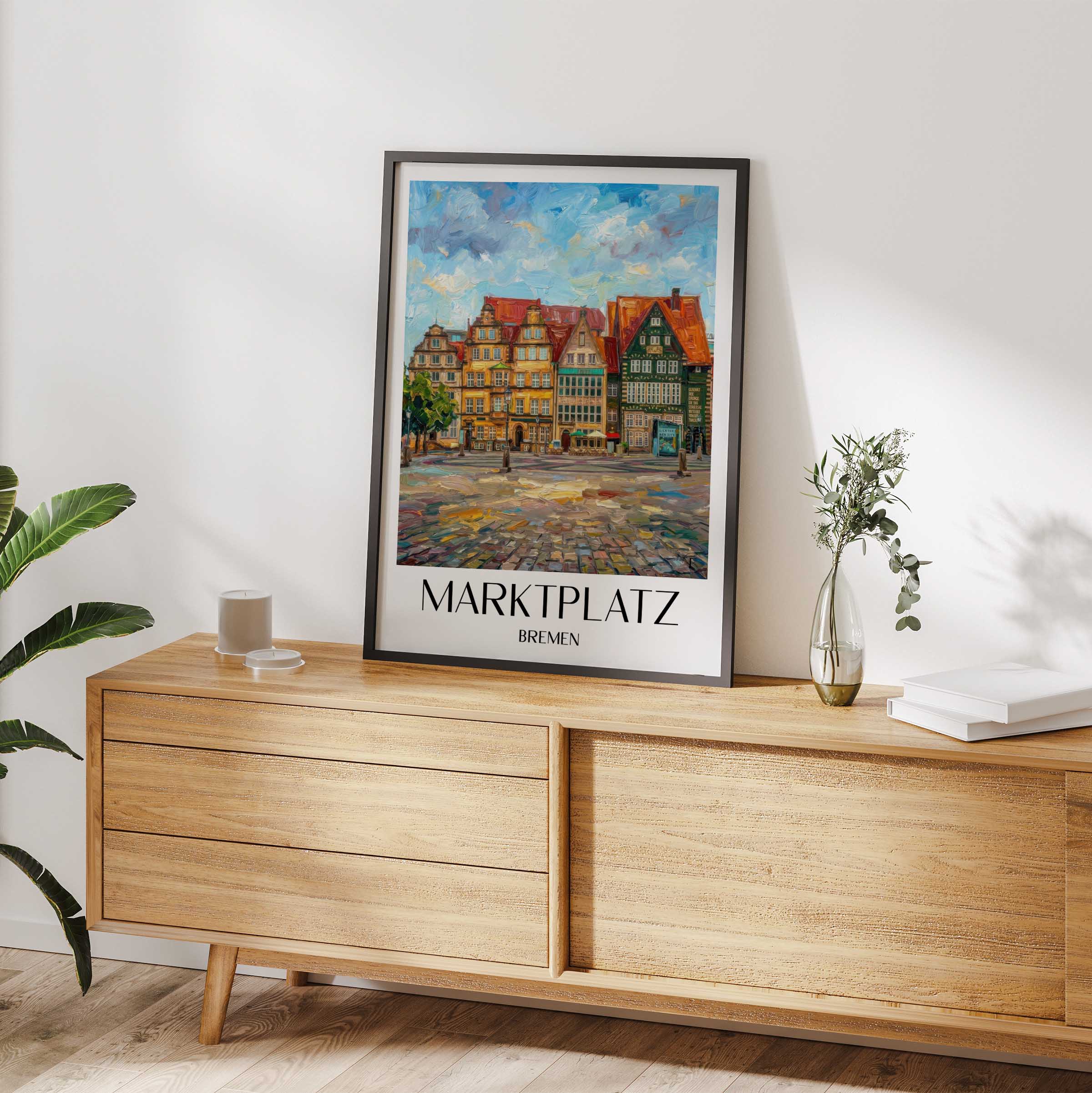 marktplatz-bremen-deutschland-poster-oil-painting-oelgemaelde