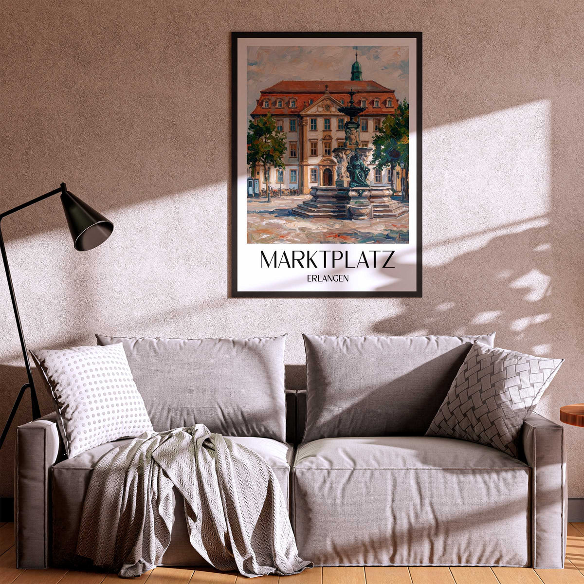 marktplatz-erlangen-deutschland-poster-oil-painting-oelgemaelde