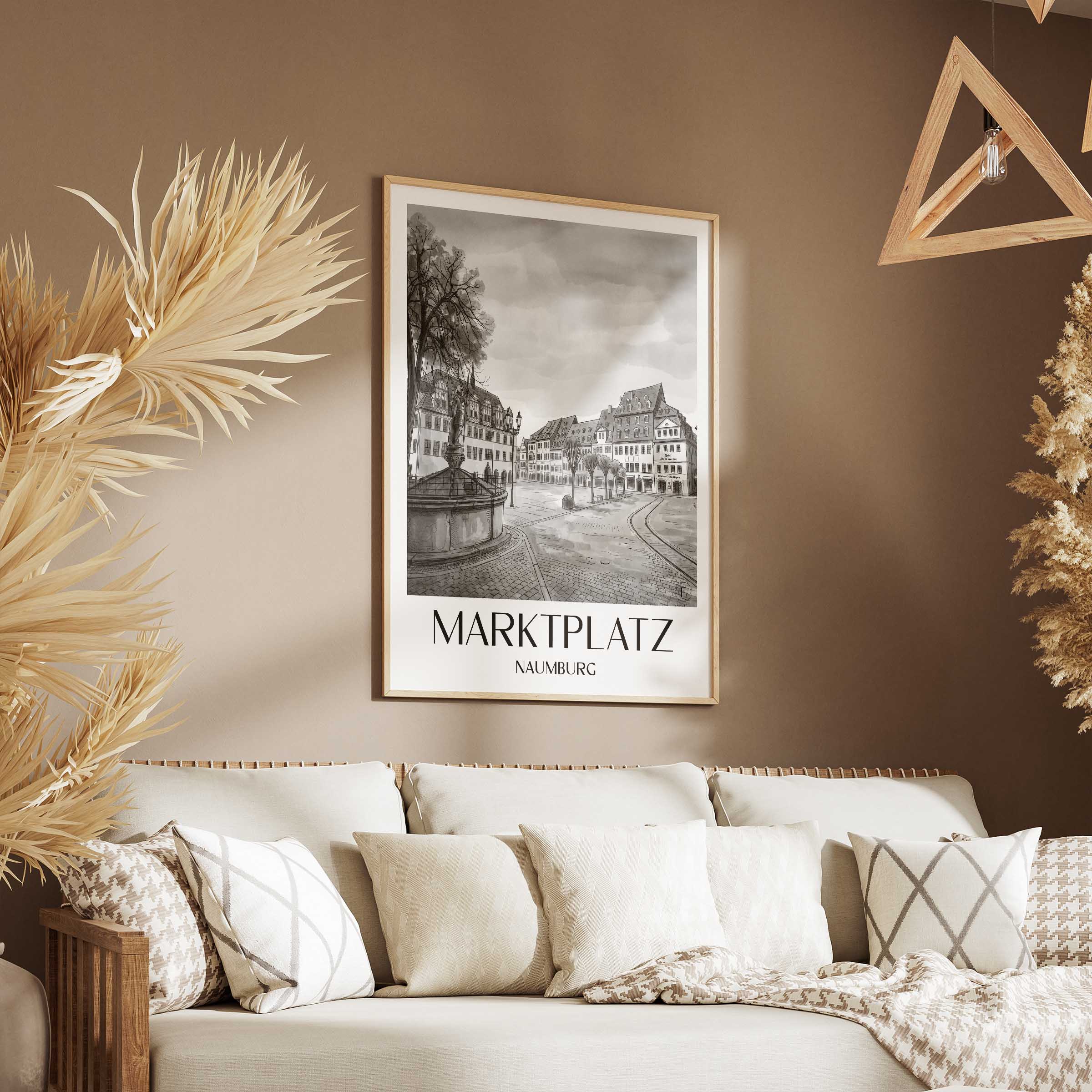 marktplatz-naumburg-deutschland-poster-aquarell-schwarz-weiss