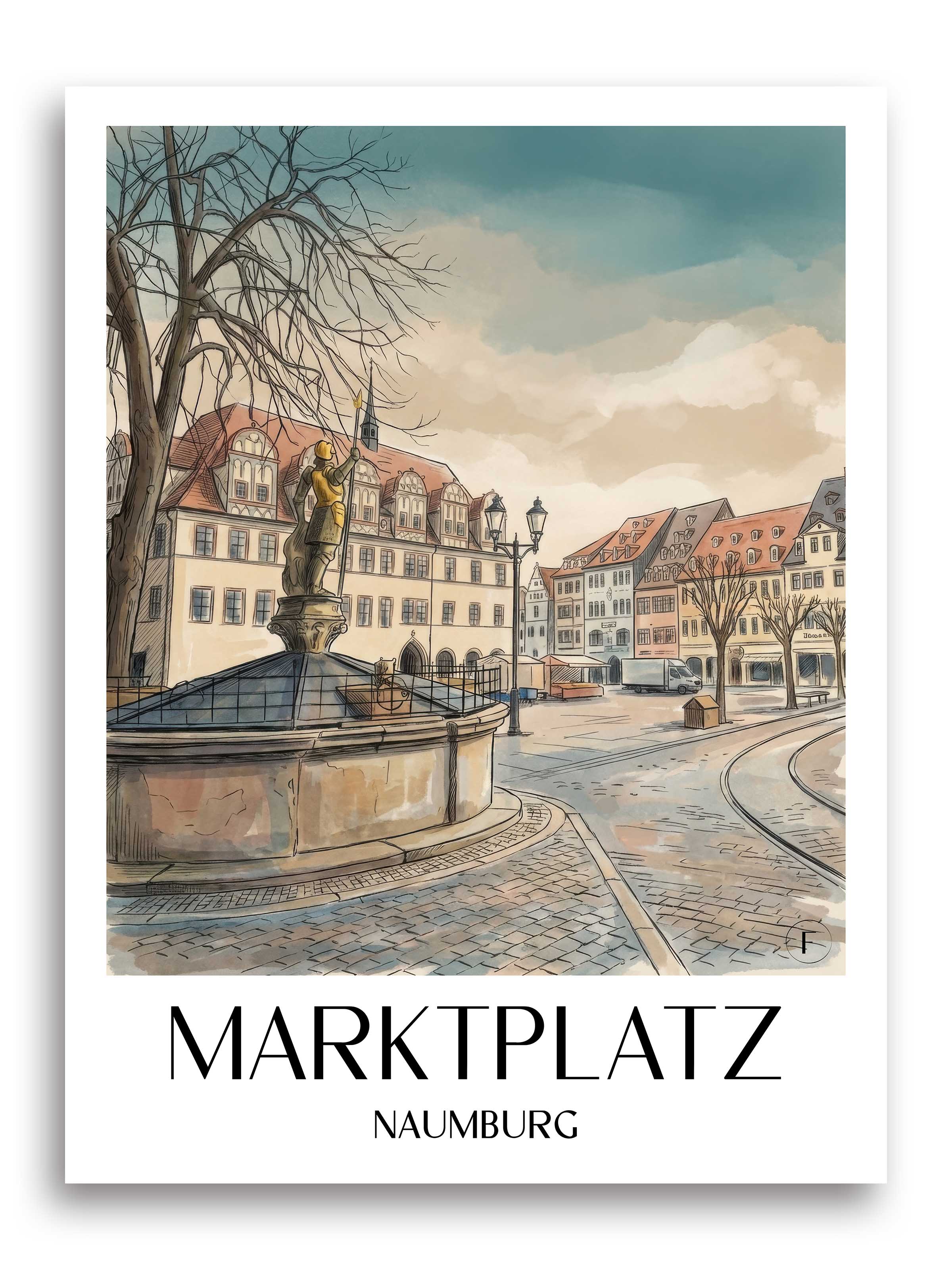 marktplatz-naumburg-deutschland-poster-aquarell