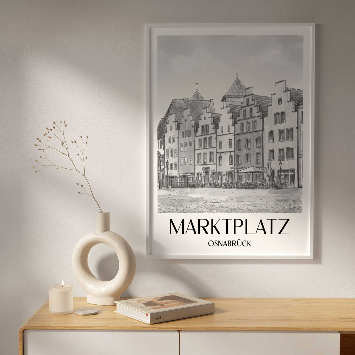 marktplatz-osnabrück-deutschland-poster-aquarell-schwarz-weiss