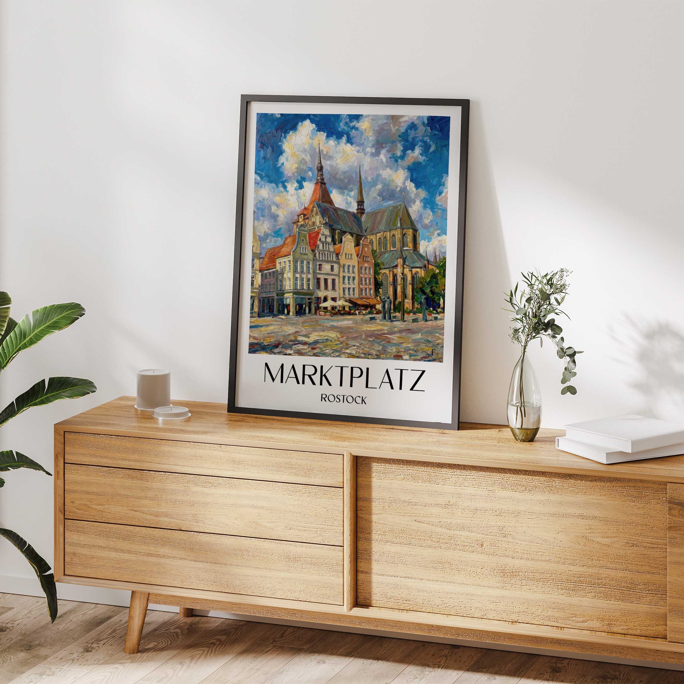 marktplatz-rostock-deutschland-poster-oil-painting-oelgemaelde