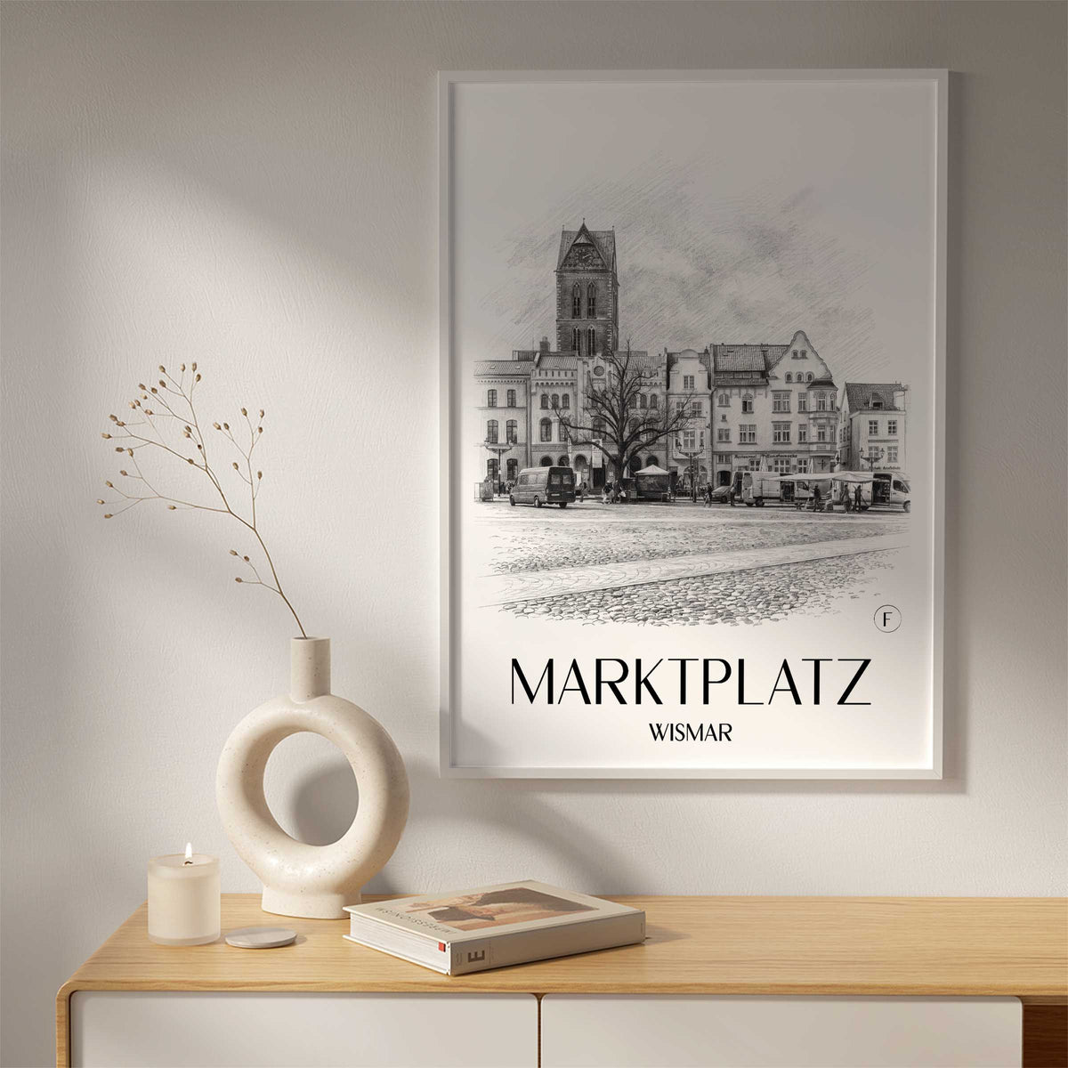 marktplatz-wismar-deutschland-poster-bleistift-zeichnung-drawing