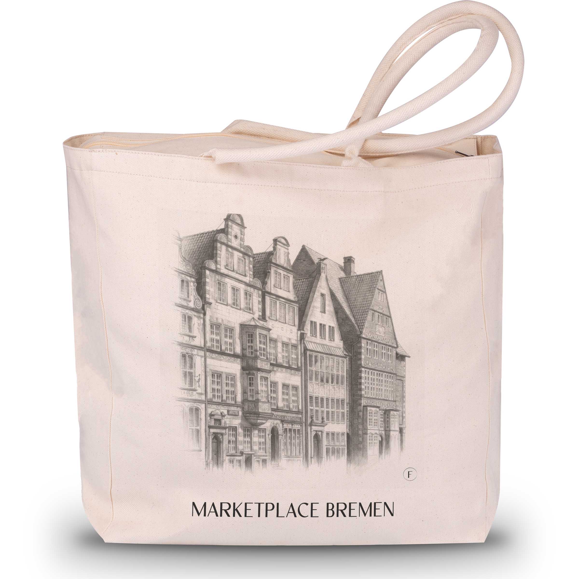 Marktplatz Shopping Tasche - Bremen - Deutschland Tote Bag - Einkaufstasche im Zeichnung Stil