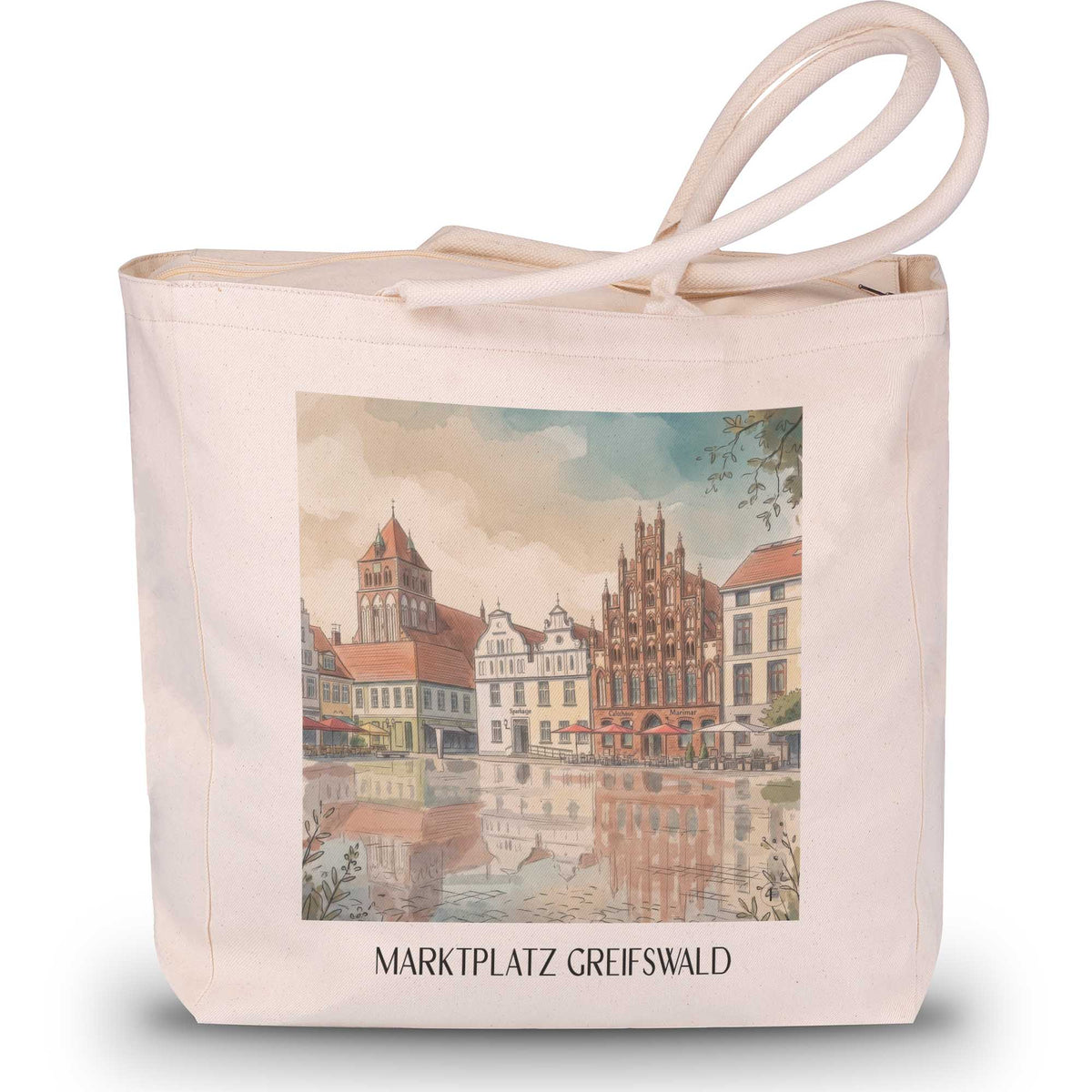 marktplatz-greifswald-deutschland-einkaufstasche-aquarell