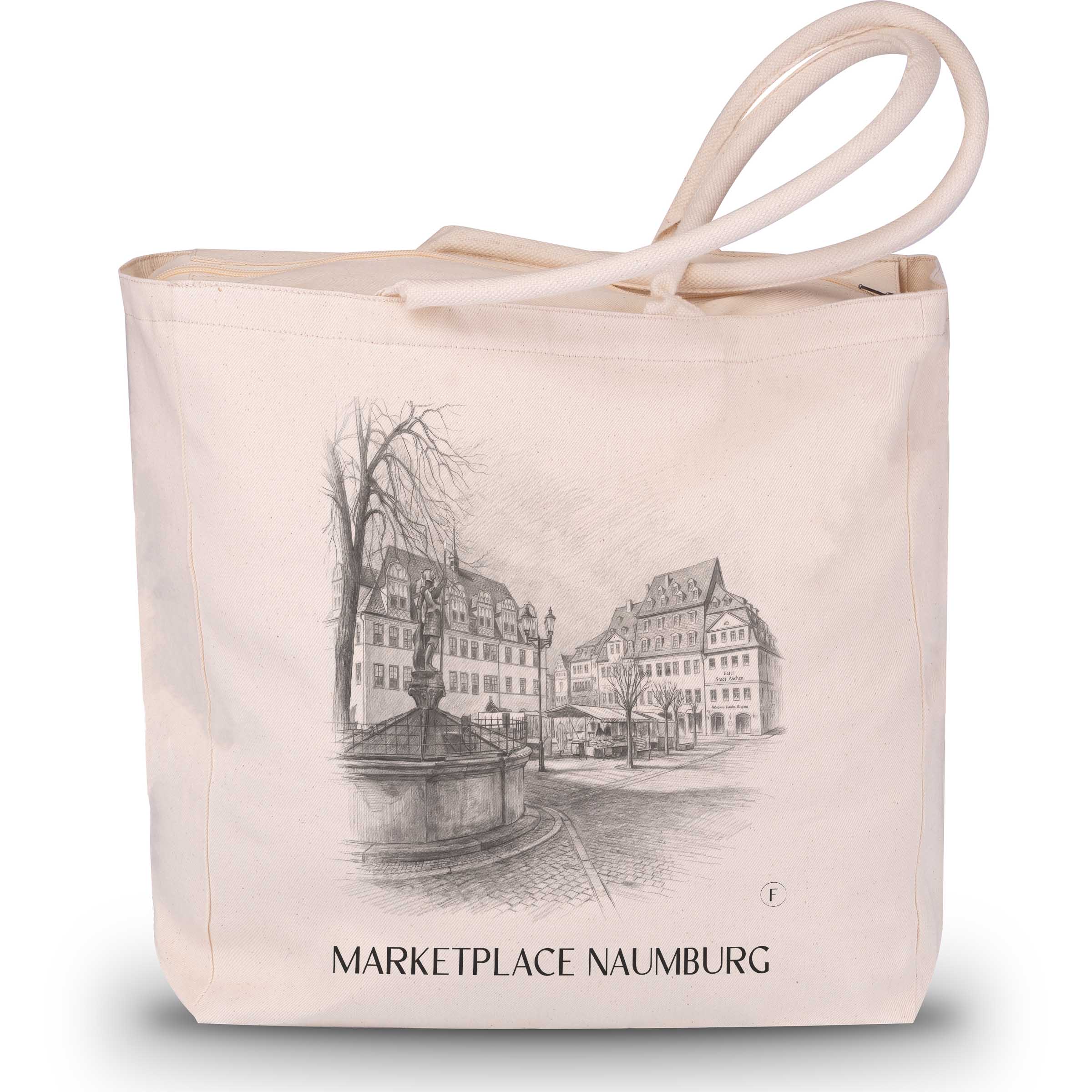 Marktplatz Shopping Tasche - Naumburg - Deutschland Tote Bag - Einkaufstasche im Zeichnung Stil
