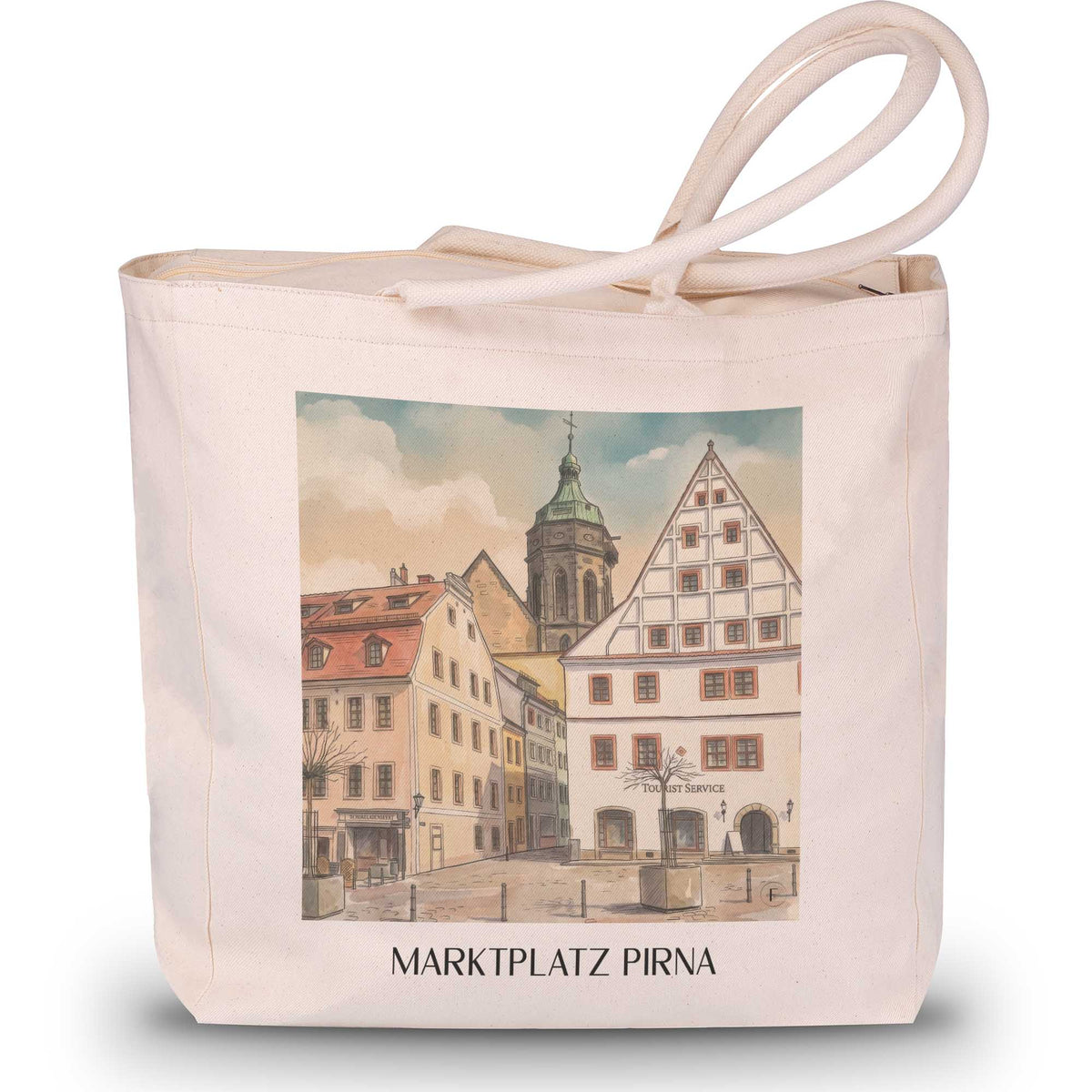 marktplatz-pirna-deutschland-einkaufstasche-aquarell